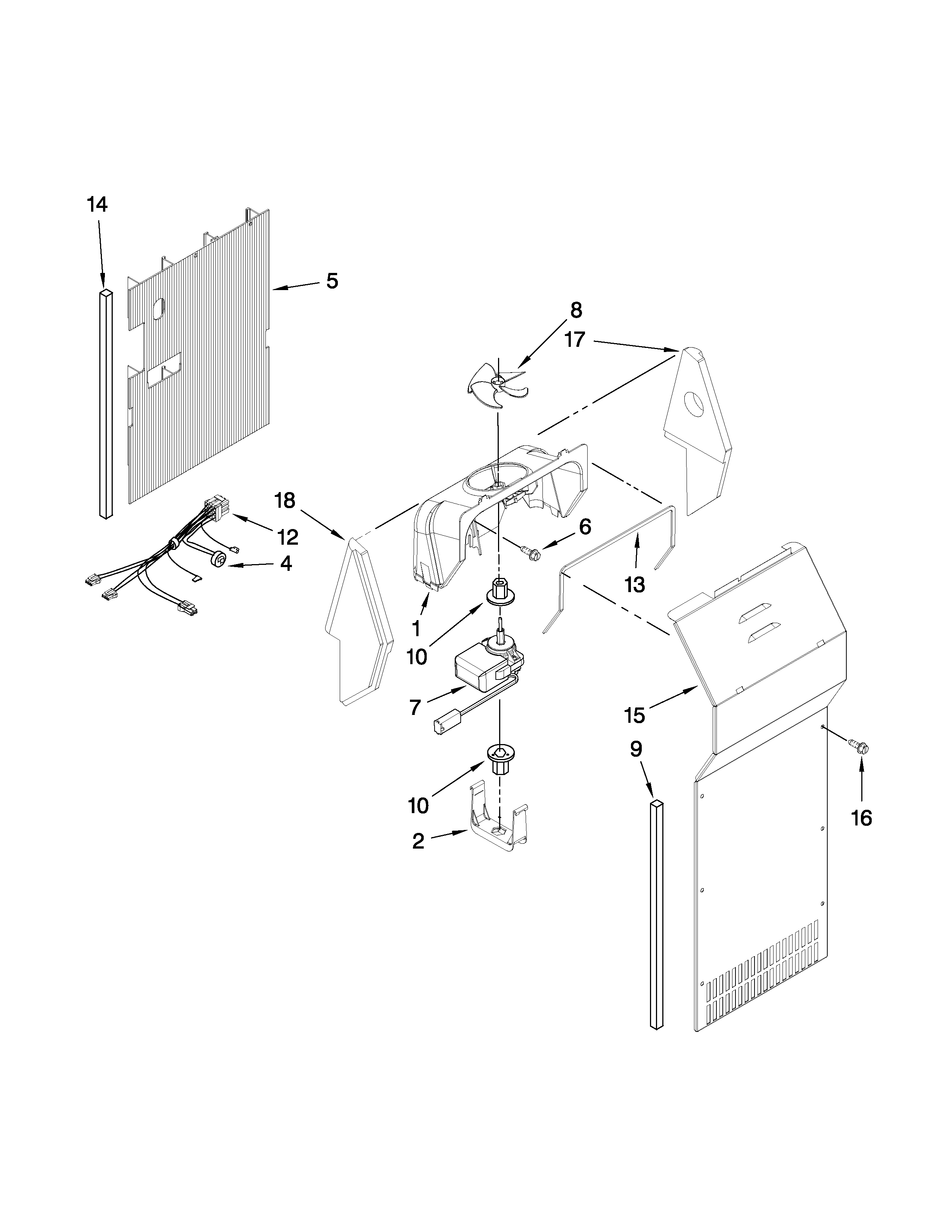 Whirlpool ED5FVGXWS02 air flow parts diagram
