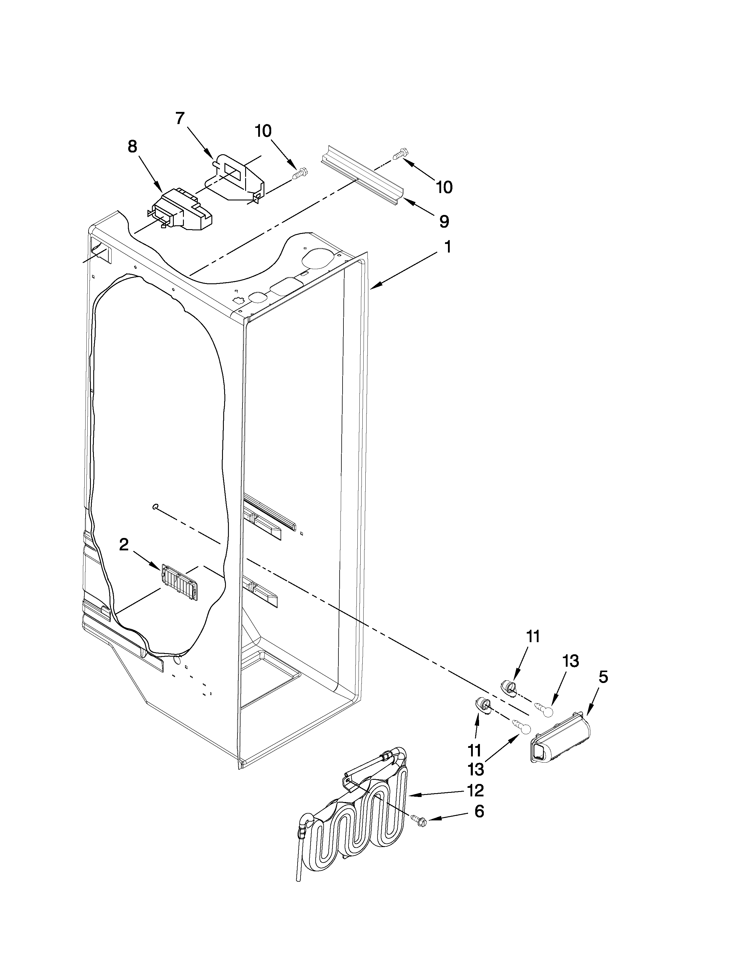 Whirlpool ED5GVEXVD03 refrigerator liner parts diagram