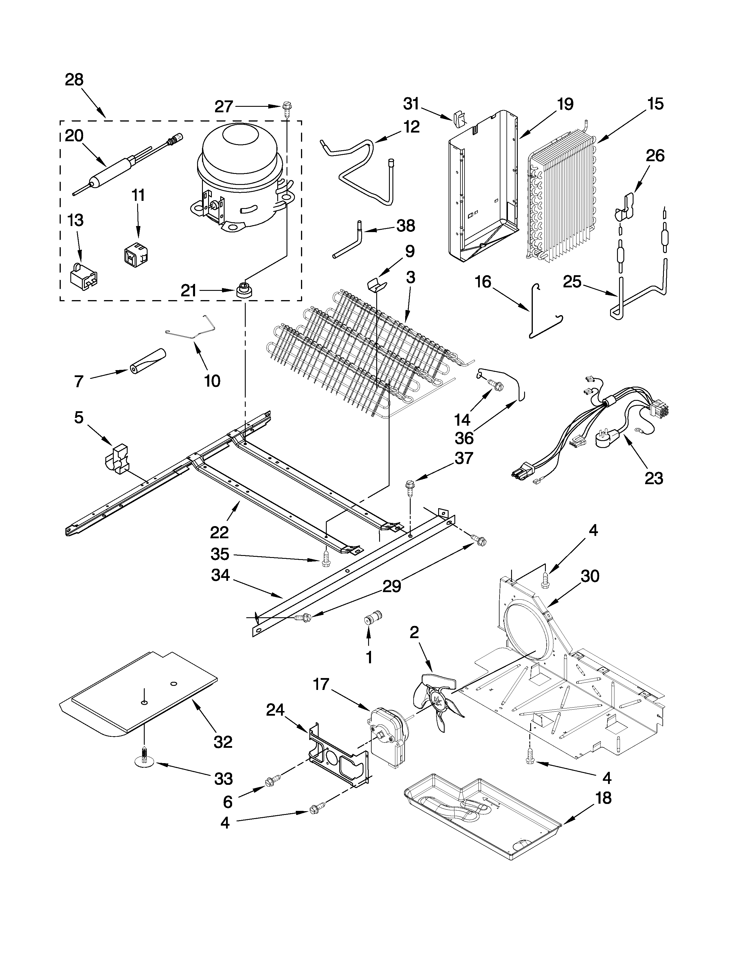 Whirlpool ED5GVEXVD03 unit parts diagram