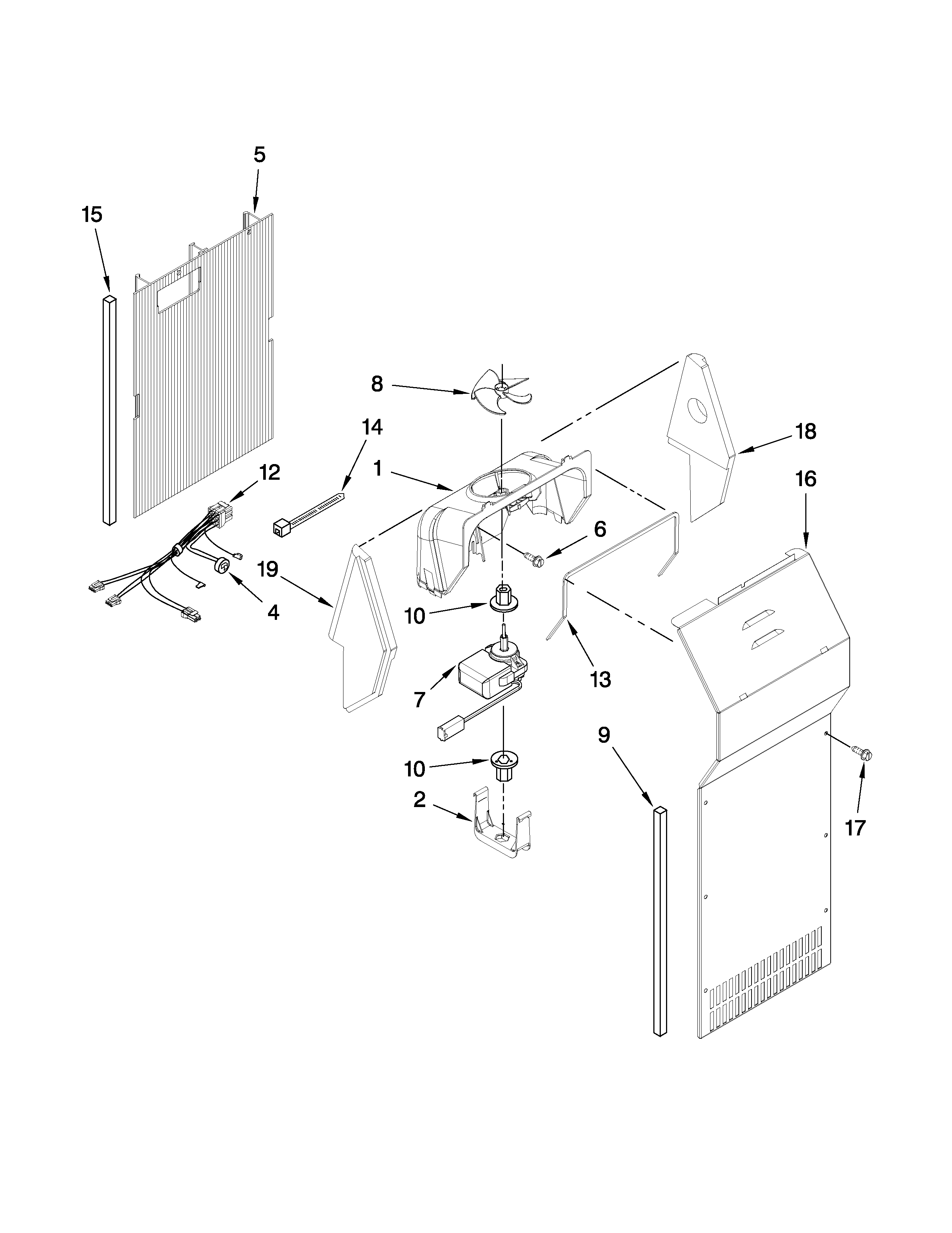 Whirlpool ED5GVEXVD03 air flow parts diagram