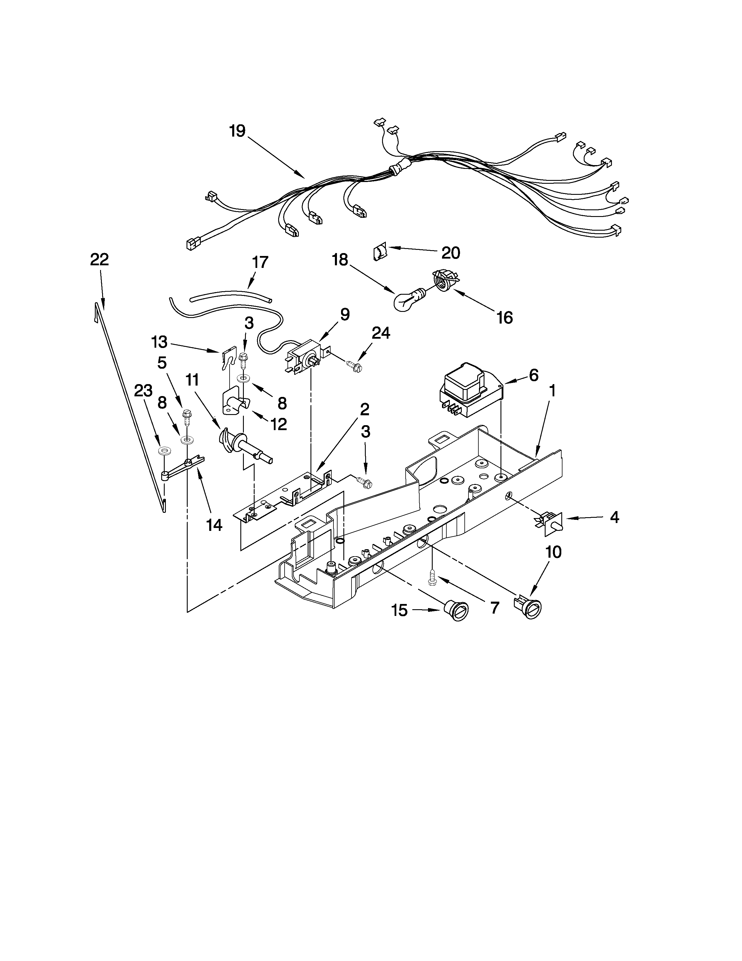 Whirlpool ED5GVEXVD03 control parts diagram