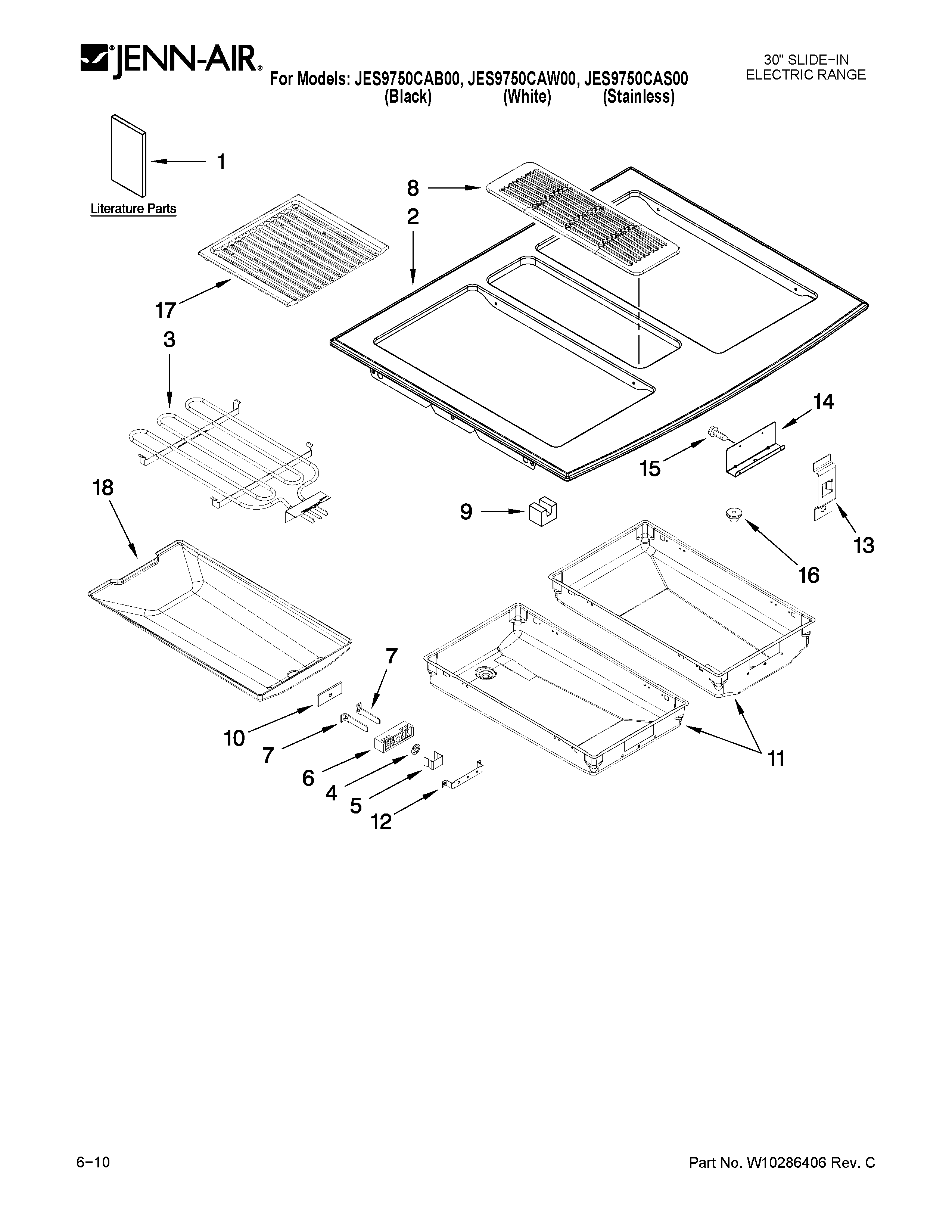 Jenn-Air JES9750CAB00 cooktop parts diagram