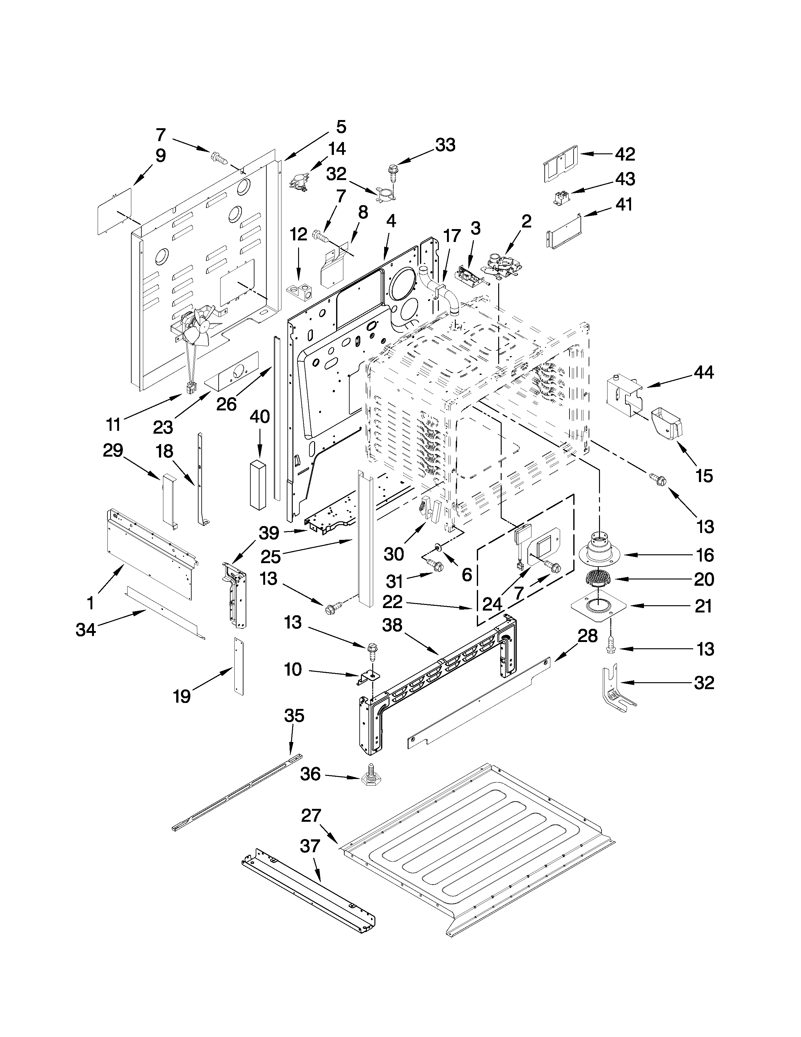 Jenn-Air JES9750CAB00 chassis parts diagram