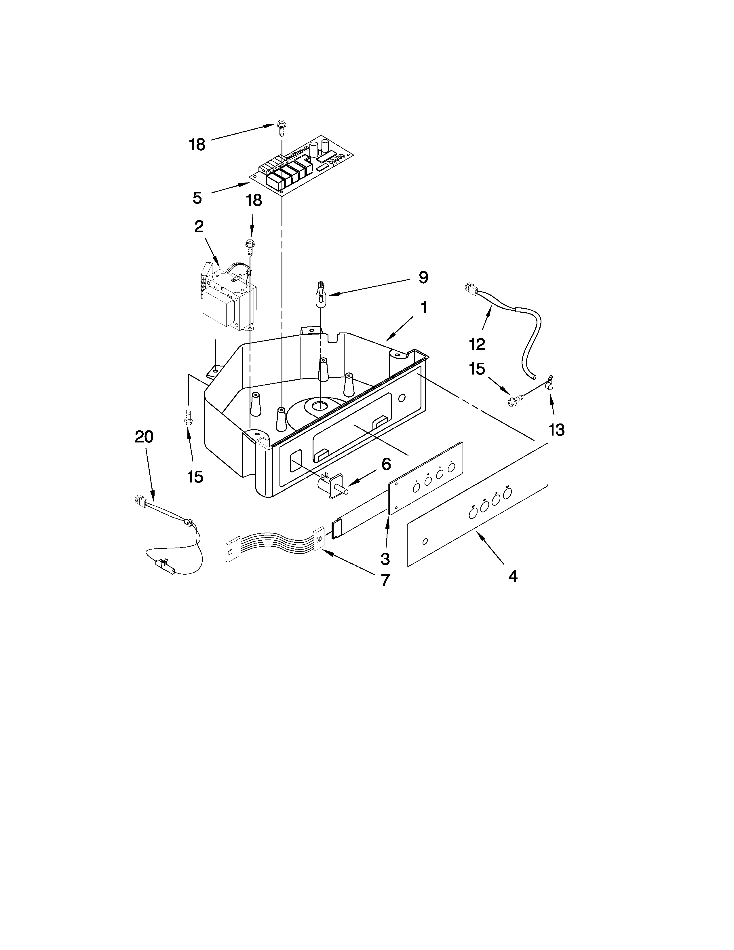 KitchenAid KUIC15NRTS4 control panel parts diagram