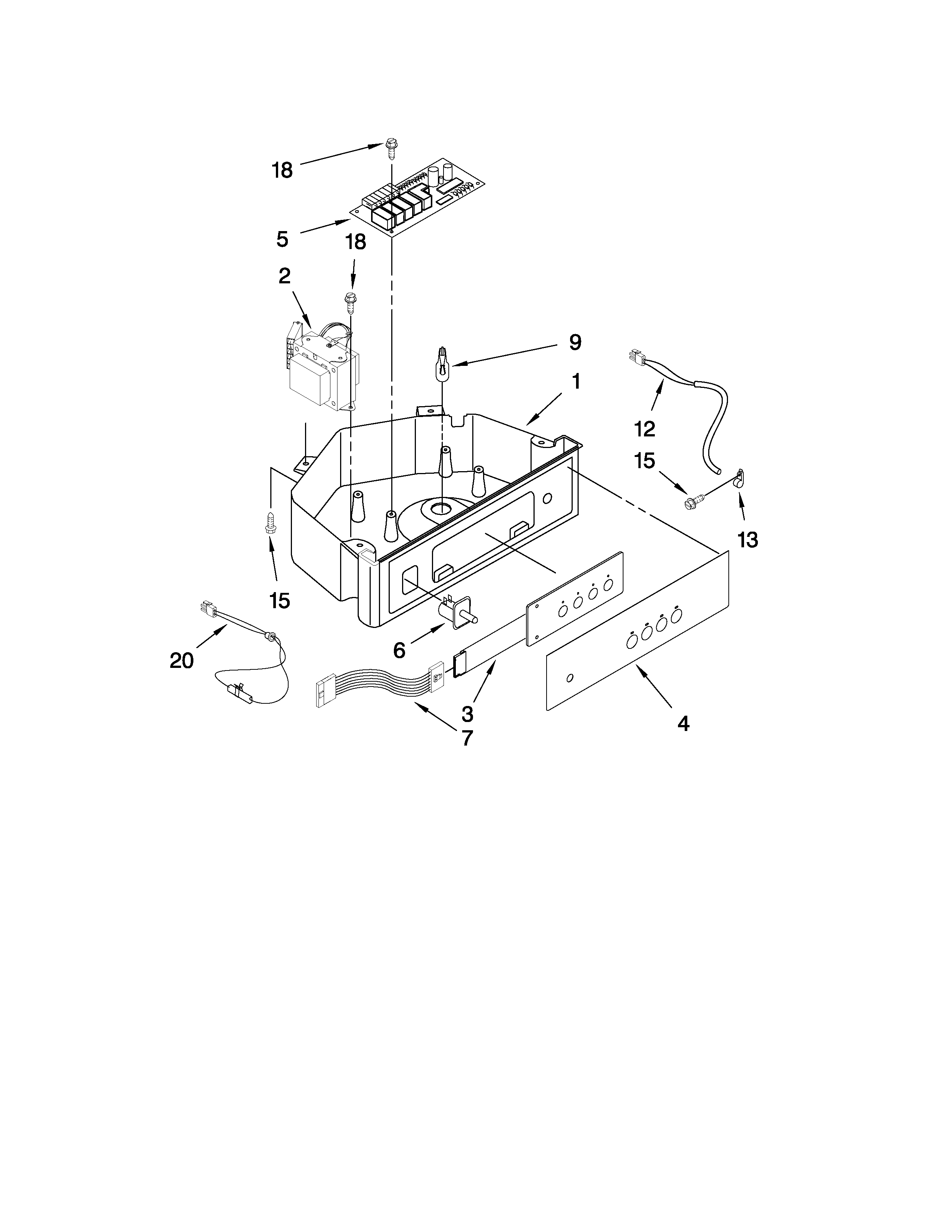 KitchenAid KUIC15PLTS4 control panel parts diagram