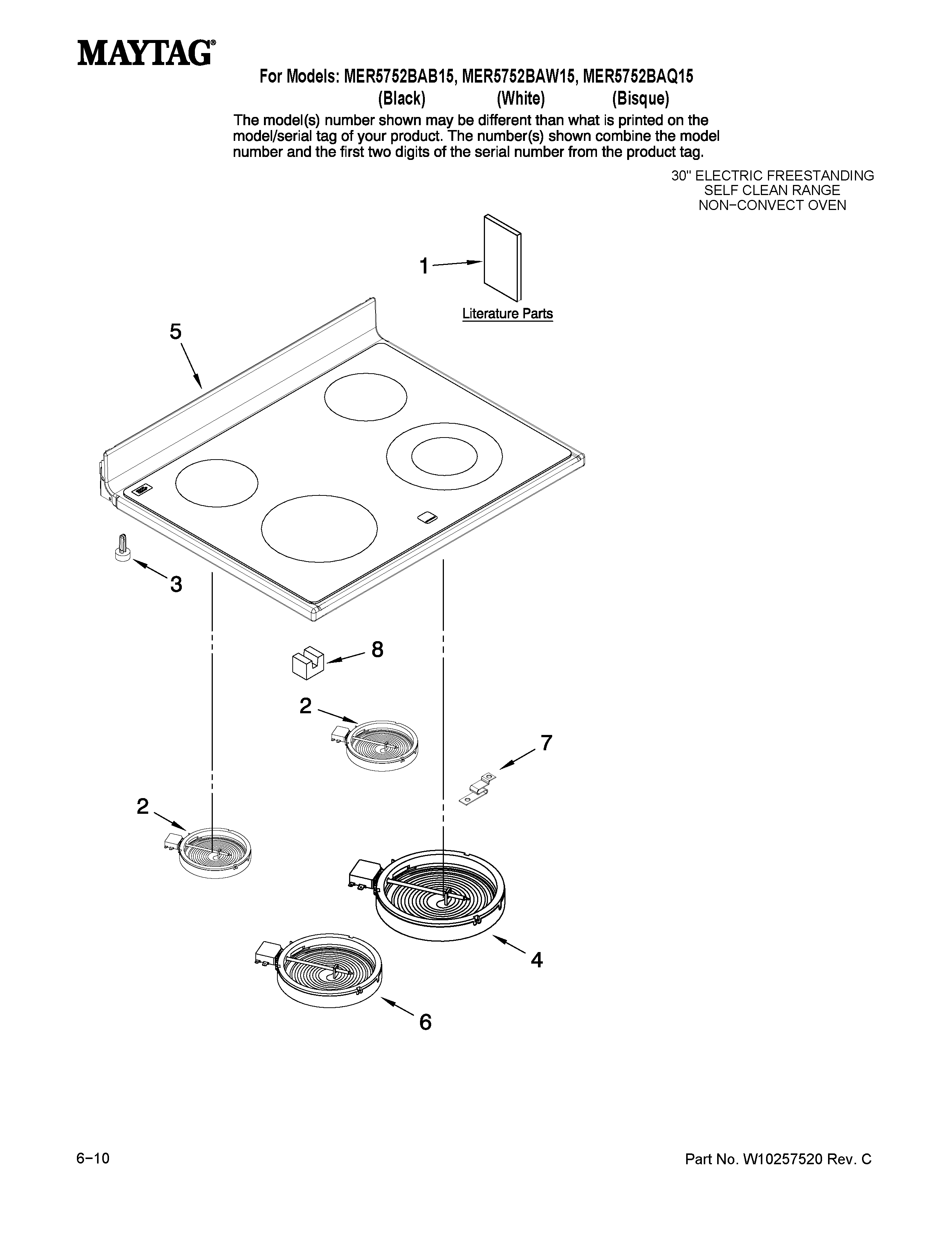 Maytag MER5752BAB15 cooktop parts diagram