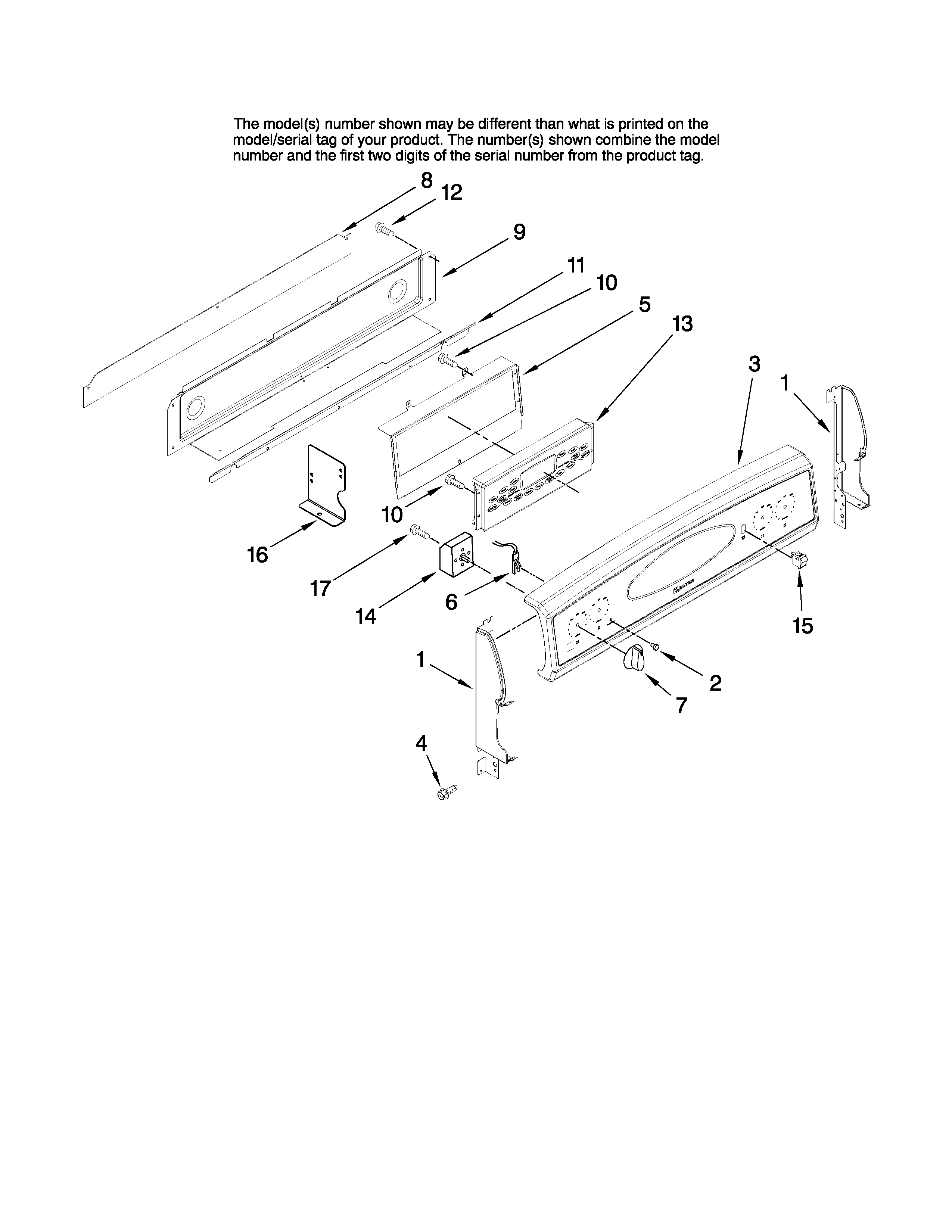 Maytag MER5752BAB15 control panel parts diagram