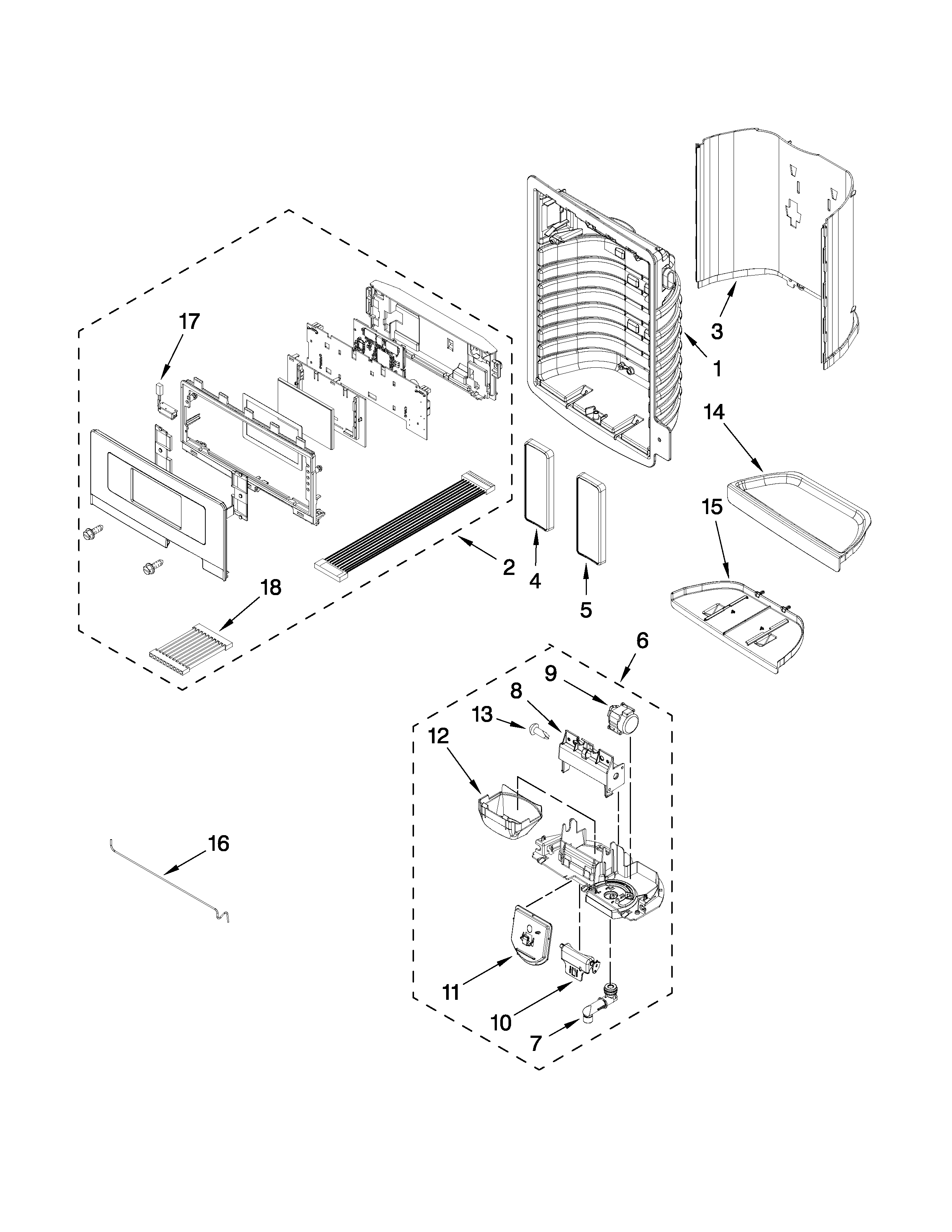 Maytag MFT2771WEW1 dispenser front parts diagram
