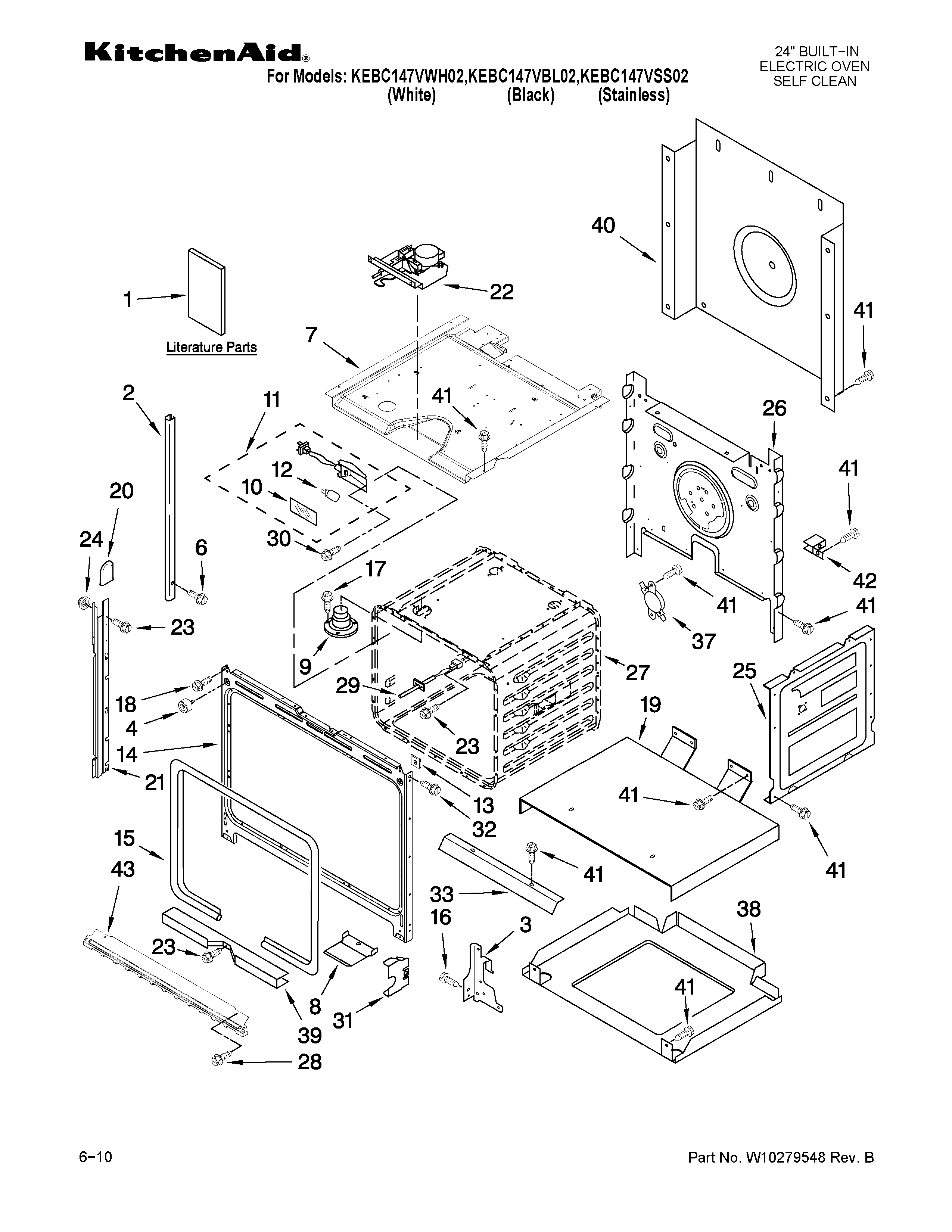 KitchenAid KEBC147VSS02 oven parts diagram