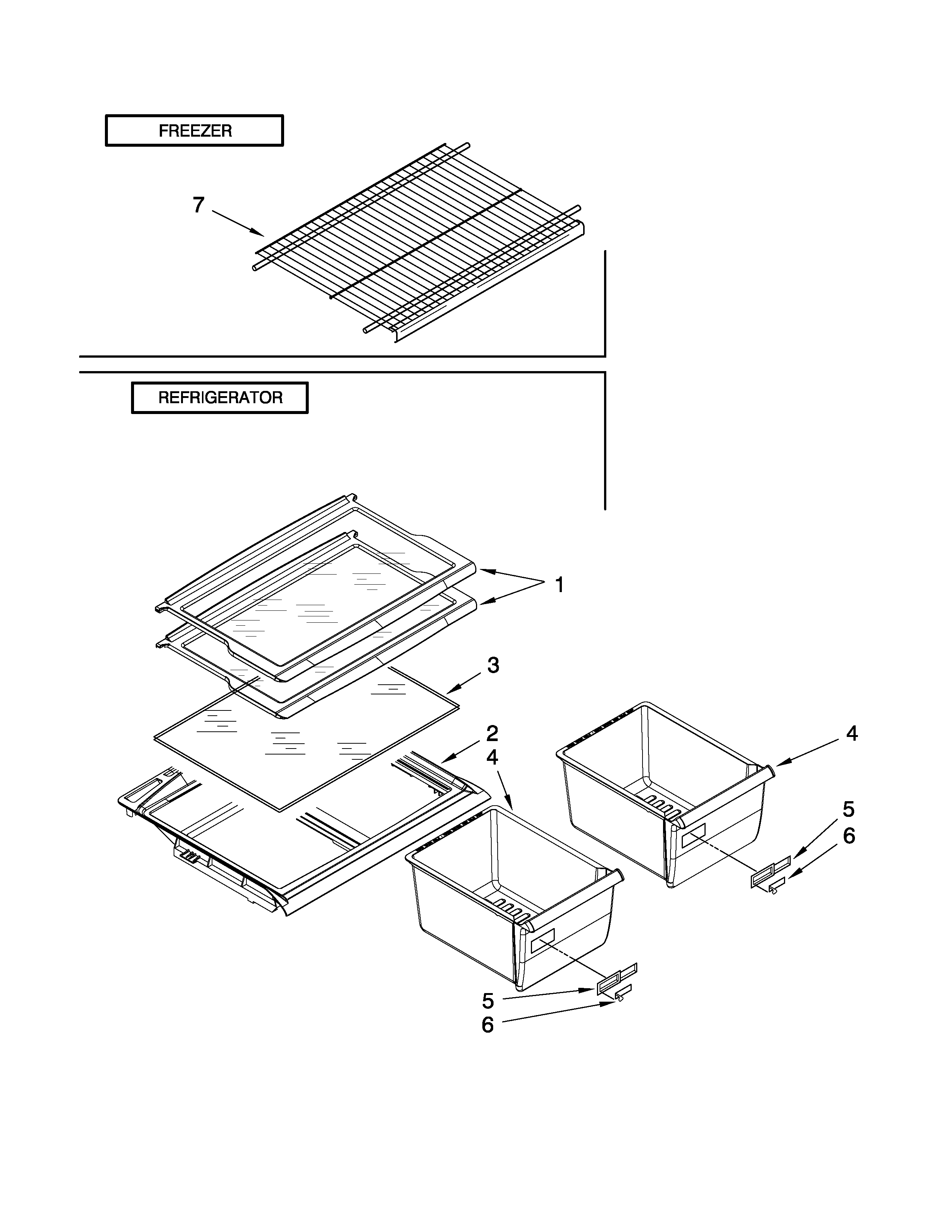 Whirlpool W4TXNGFWQ01 shelf parts diagram