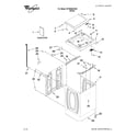 Whirlpool WTW5600XW0 top and cabinet parts diagram