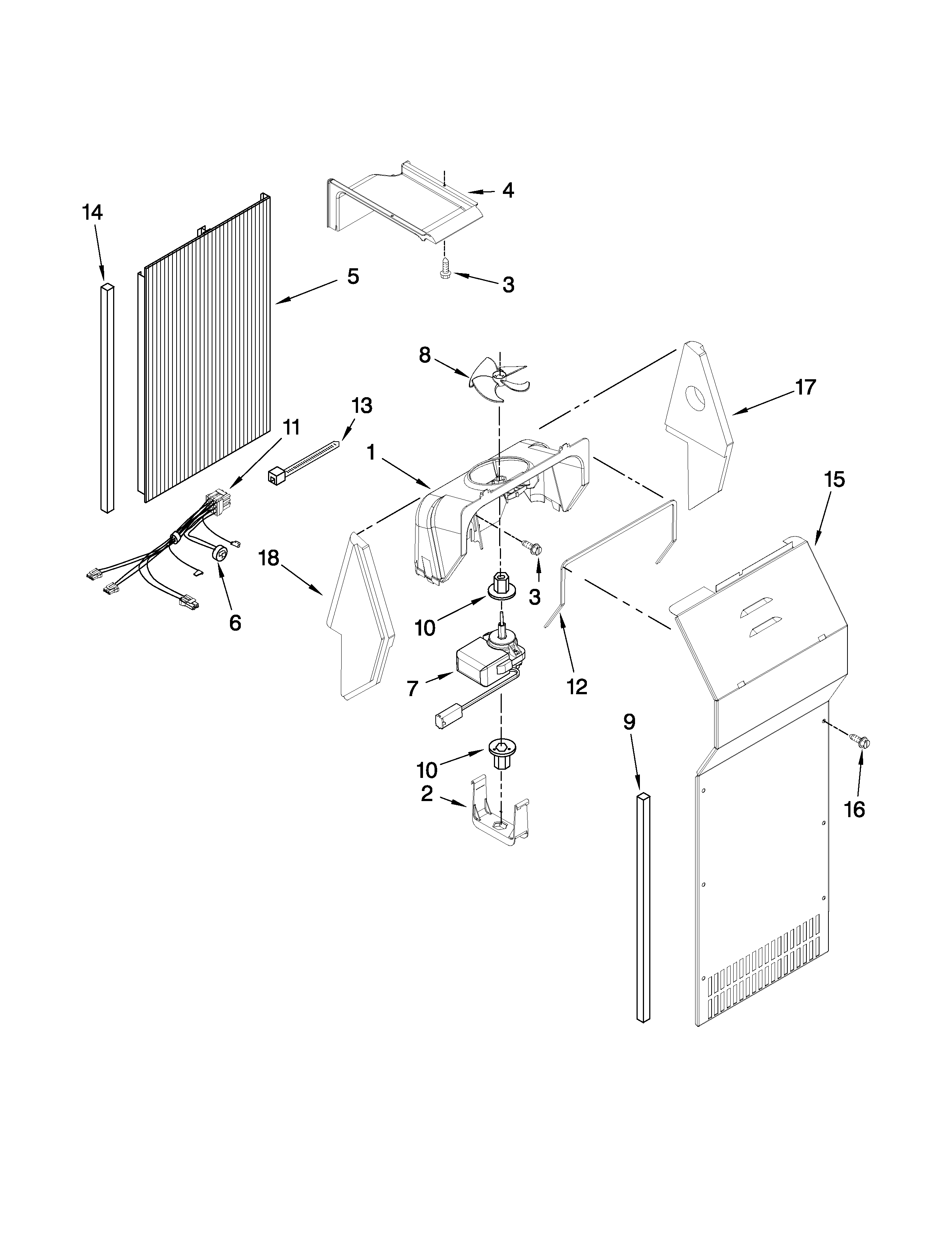 Whirlpool ED5LVAXWS01 air flow parts diagram