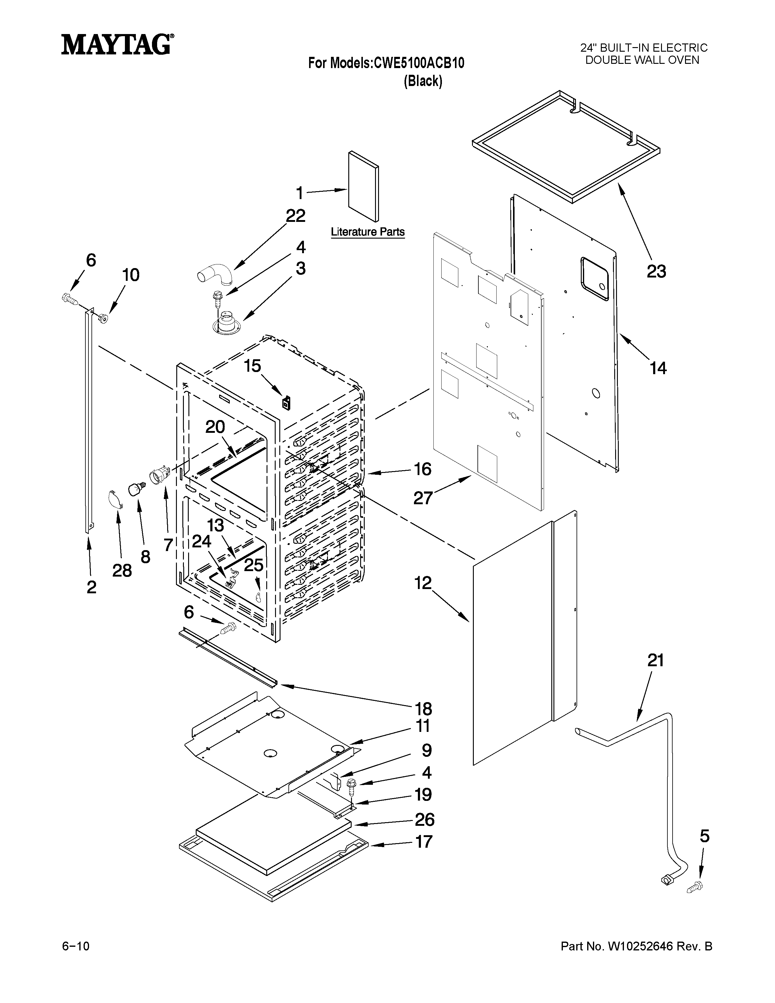 Maytag CWE5100ACB10 oven parts diagram