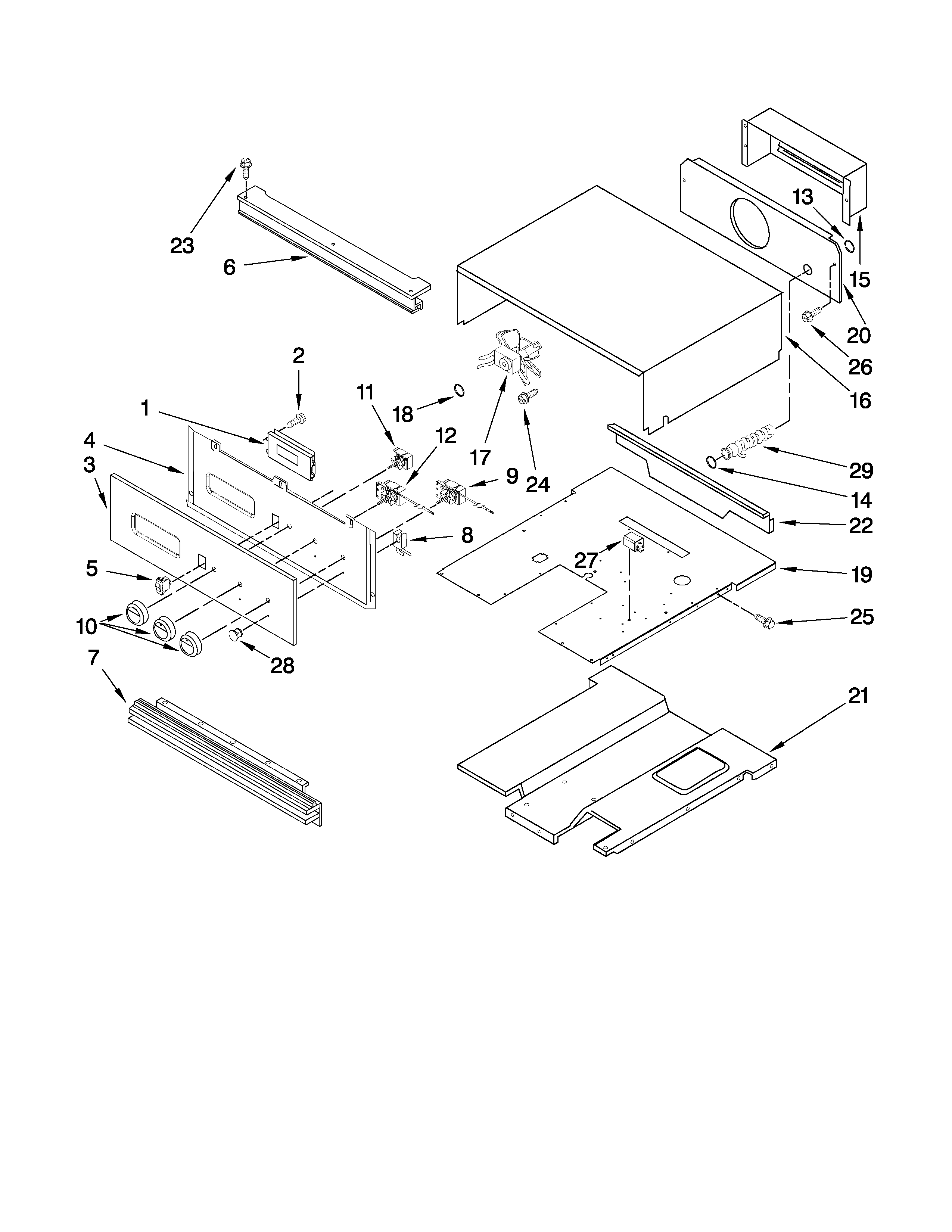 Maytag CWE5100ACB10 control panel parts diagram