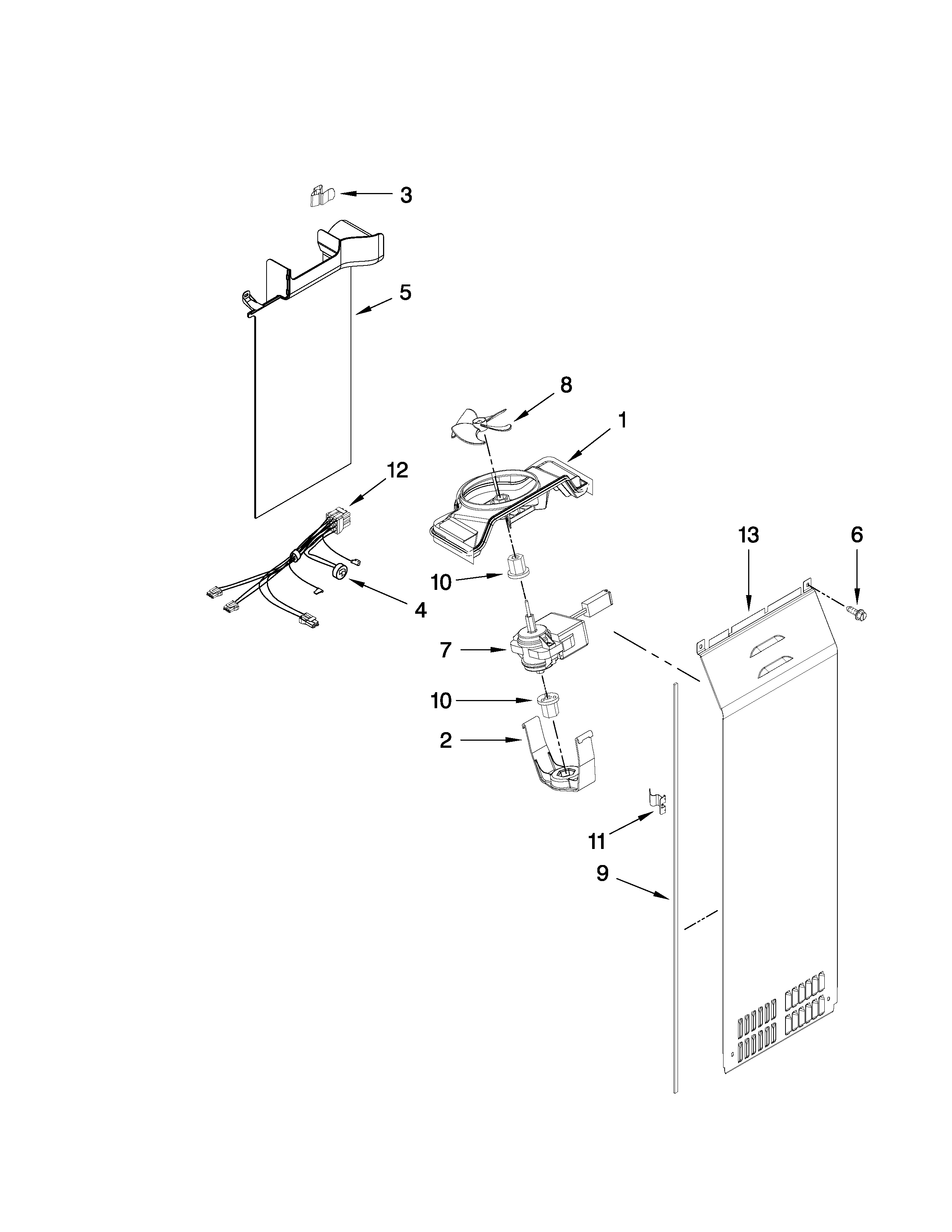 Whirlpool WSF26D5EXB00 air flow parts diagram