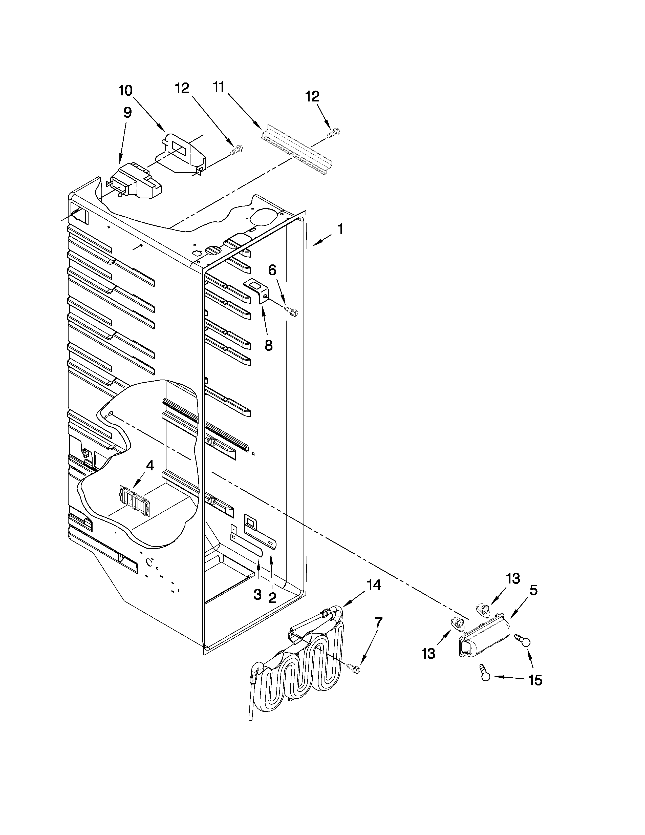 Whirlpool ED2KHAXVS02 refrigerator liner parts diagram