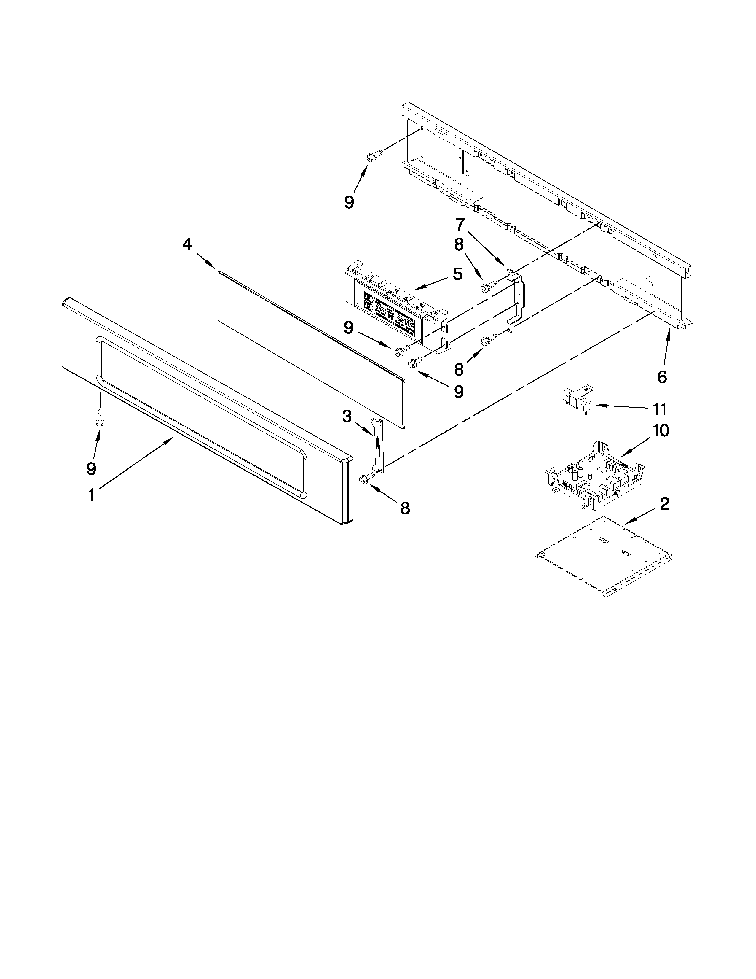 KitchenAid KEBS208SSS02 control panel parts diagram