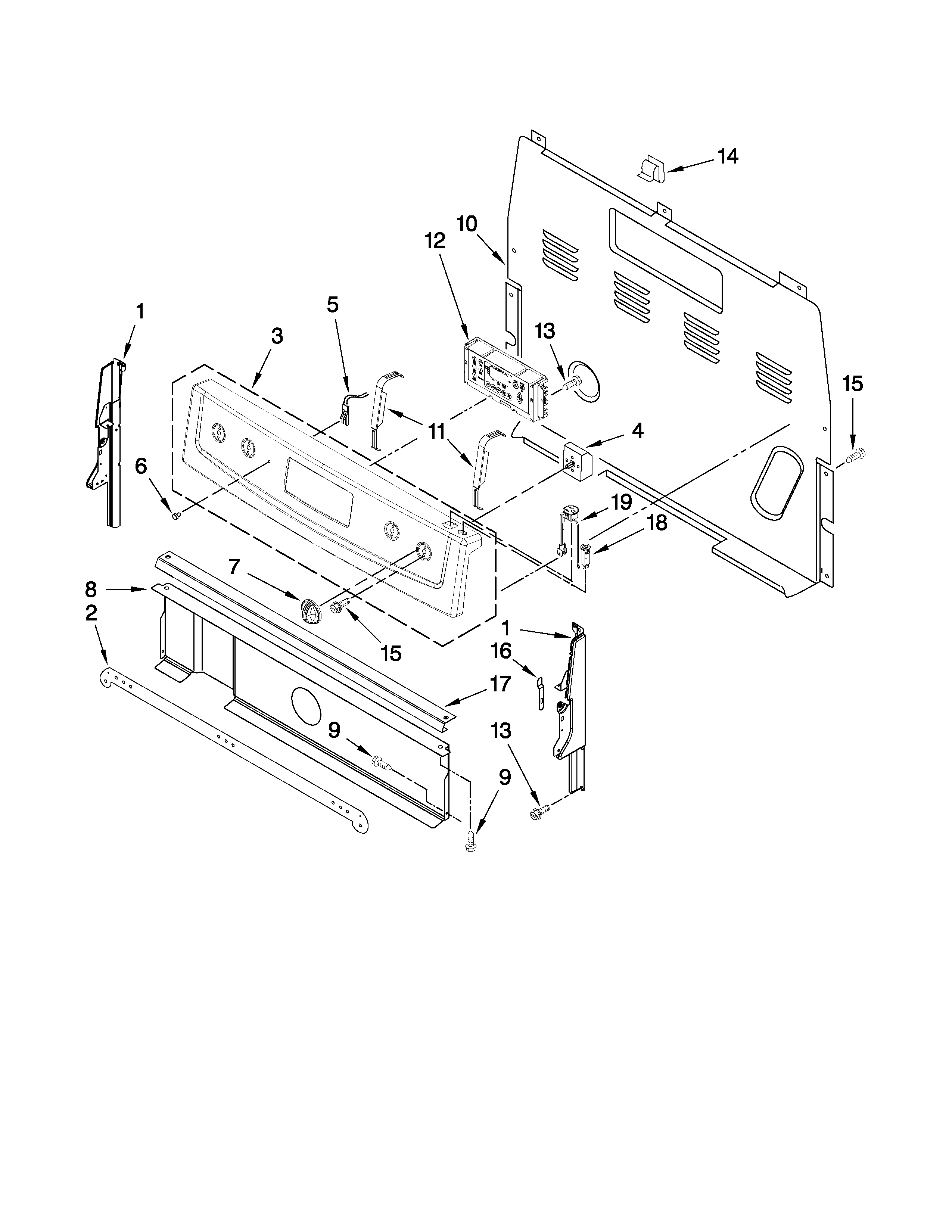 Inglis IVE32300 control panel parts diagram