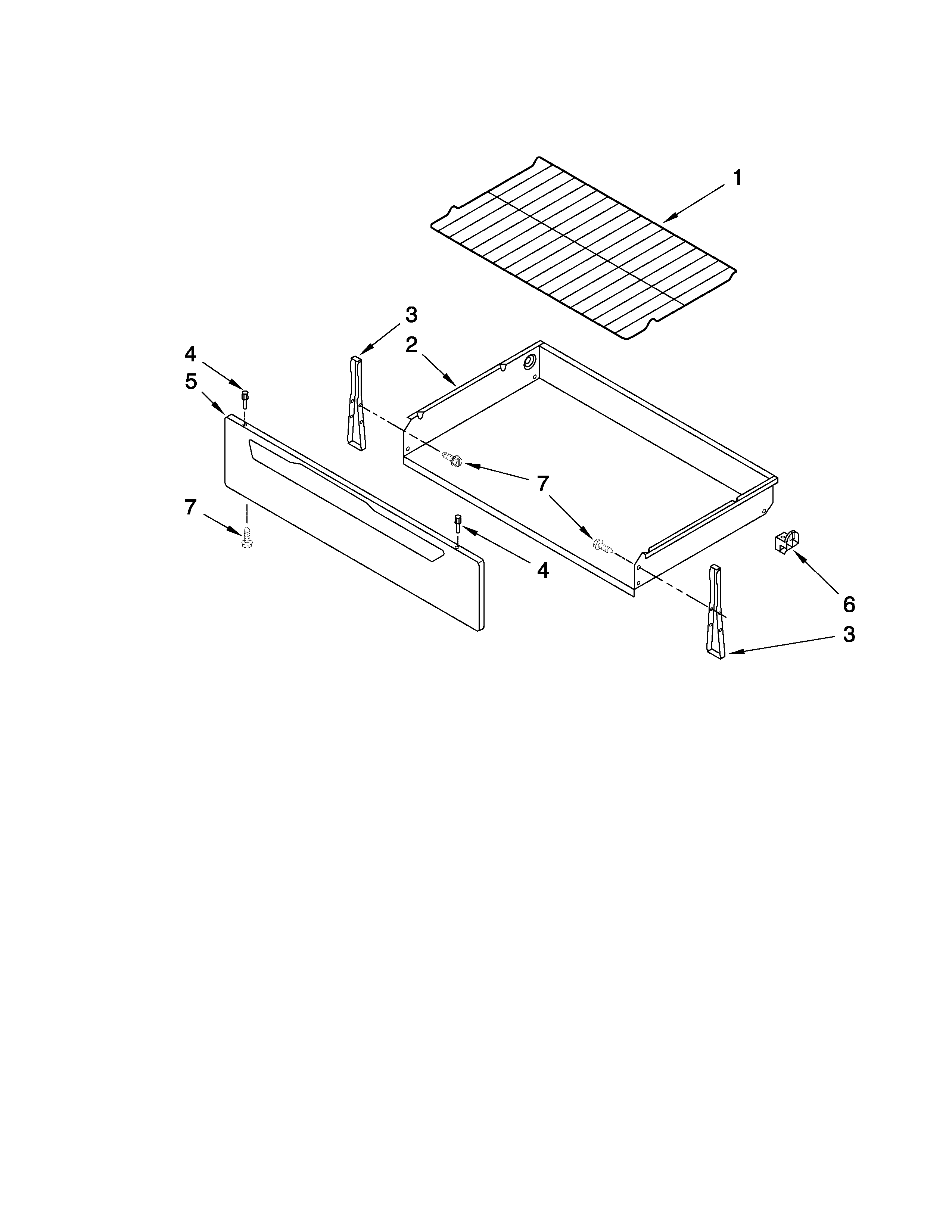 Inglis IVE32300 drawer & broiler parts diagram