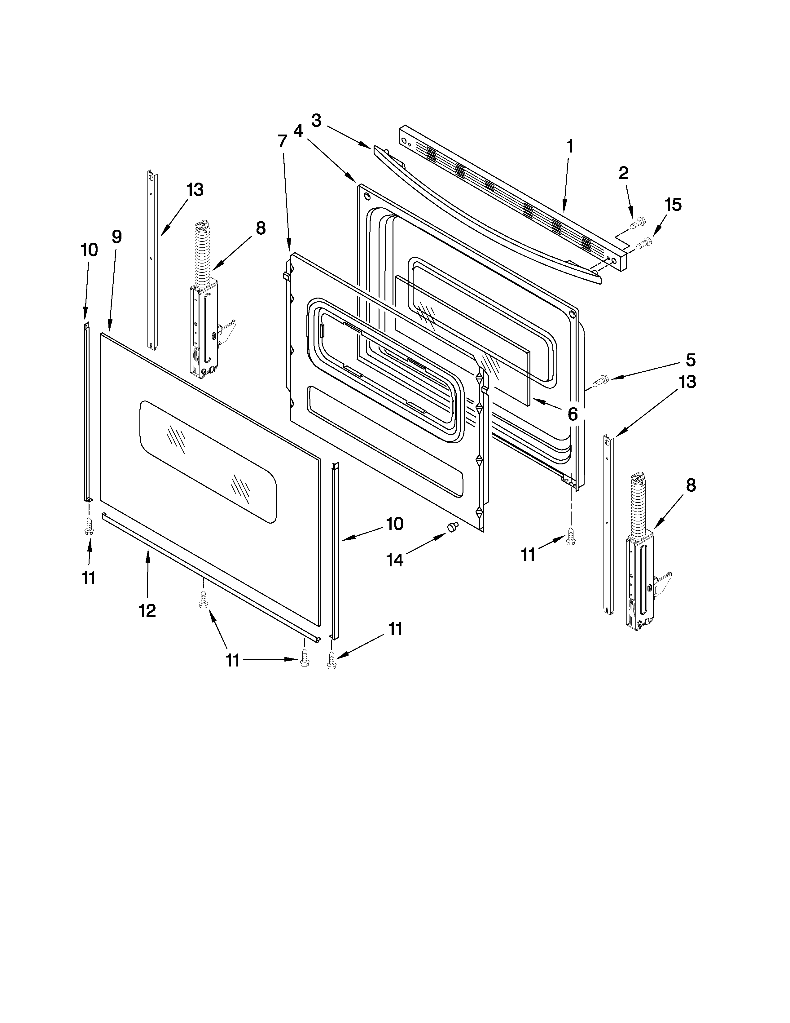 Inglis IVE32300 door parts diagram