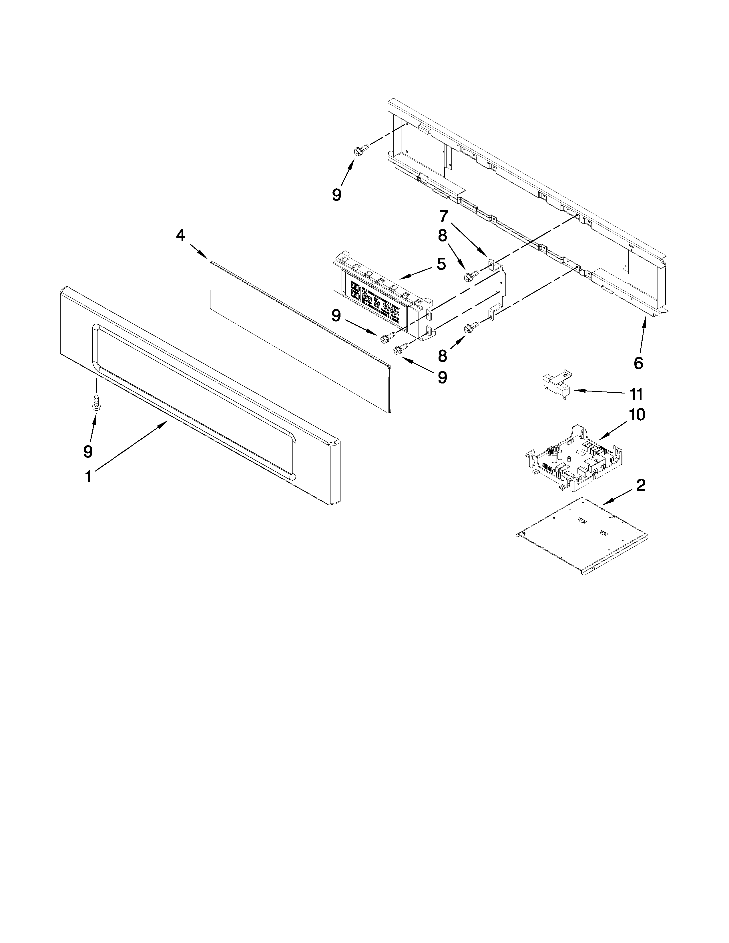 KitchenAid KEBS208SSS03 control panel parts diagram