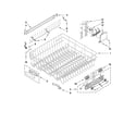 KitchenAid KUDS30IVBL2 upper rack and track parts diagram