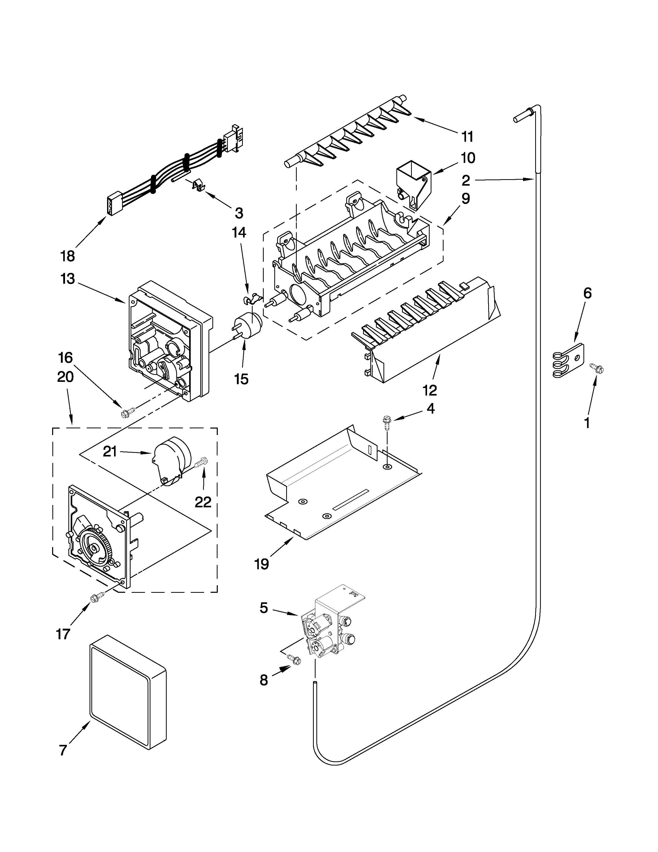 Maytag MCD2358WEW01 icemaker parts diagram