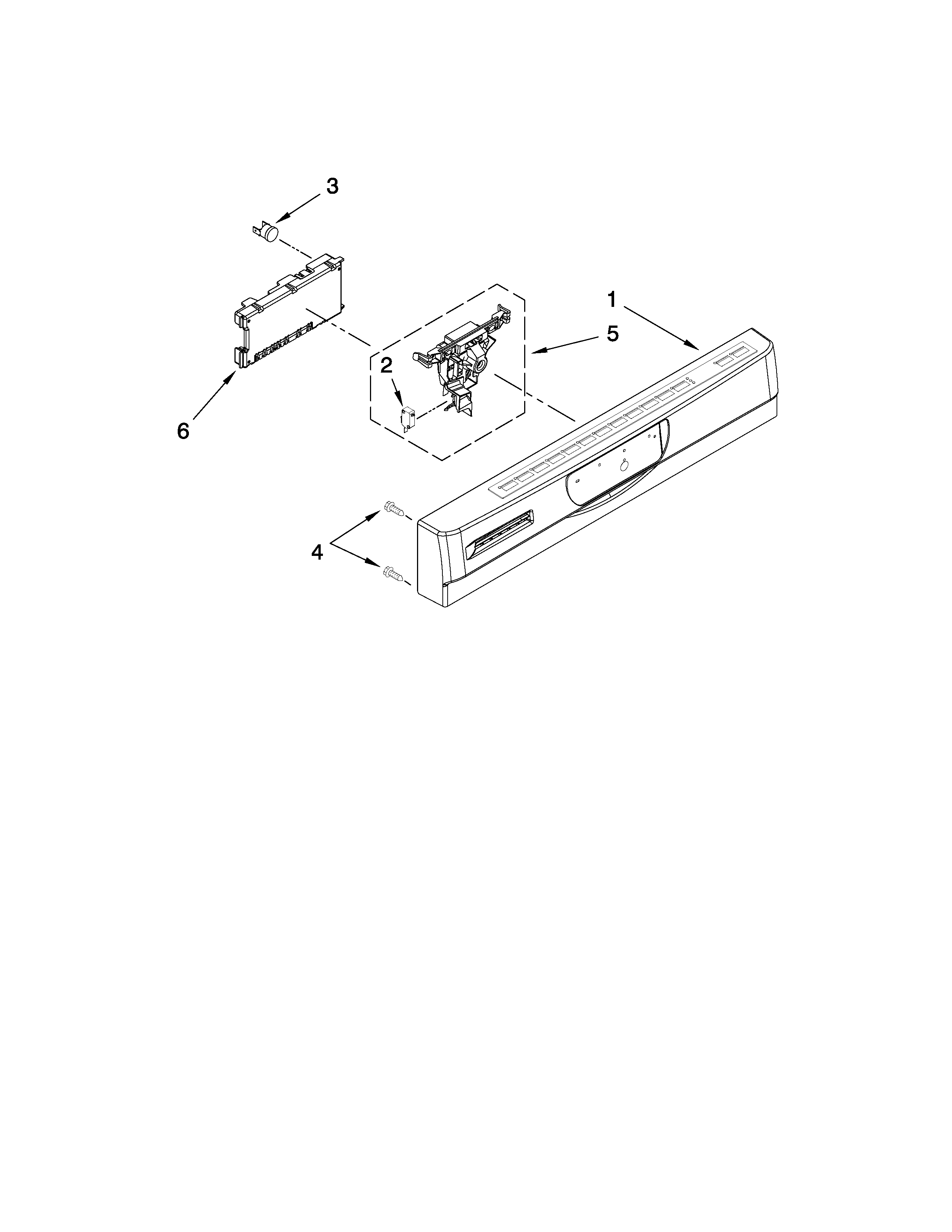 Jenn-Air JDB3200AWW3 control panel and latch parts diagram