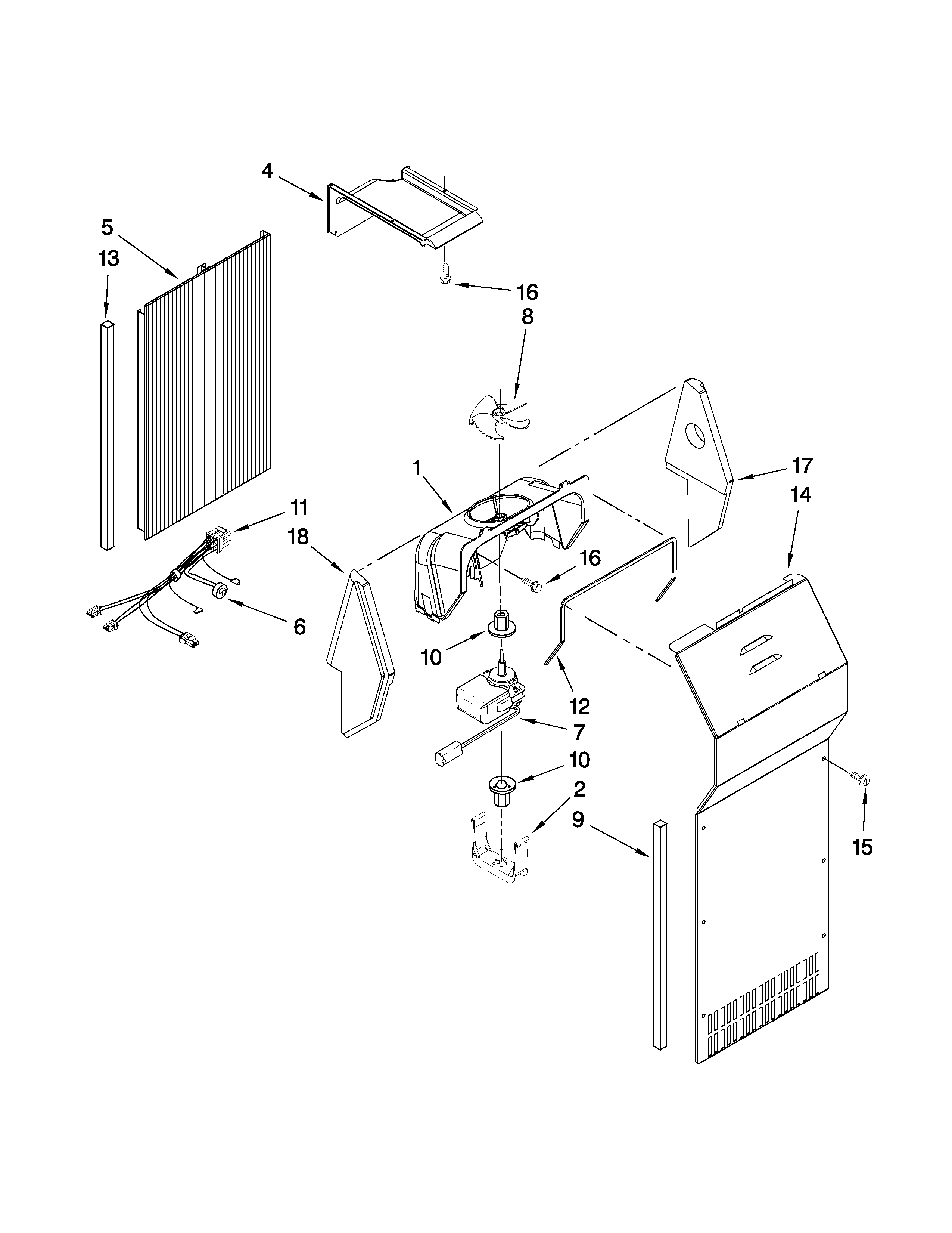 Jenn-Air JCB2585WES01 air flow parts diagram