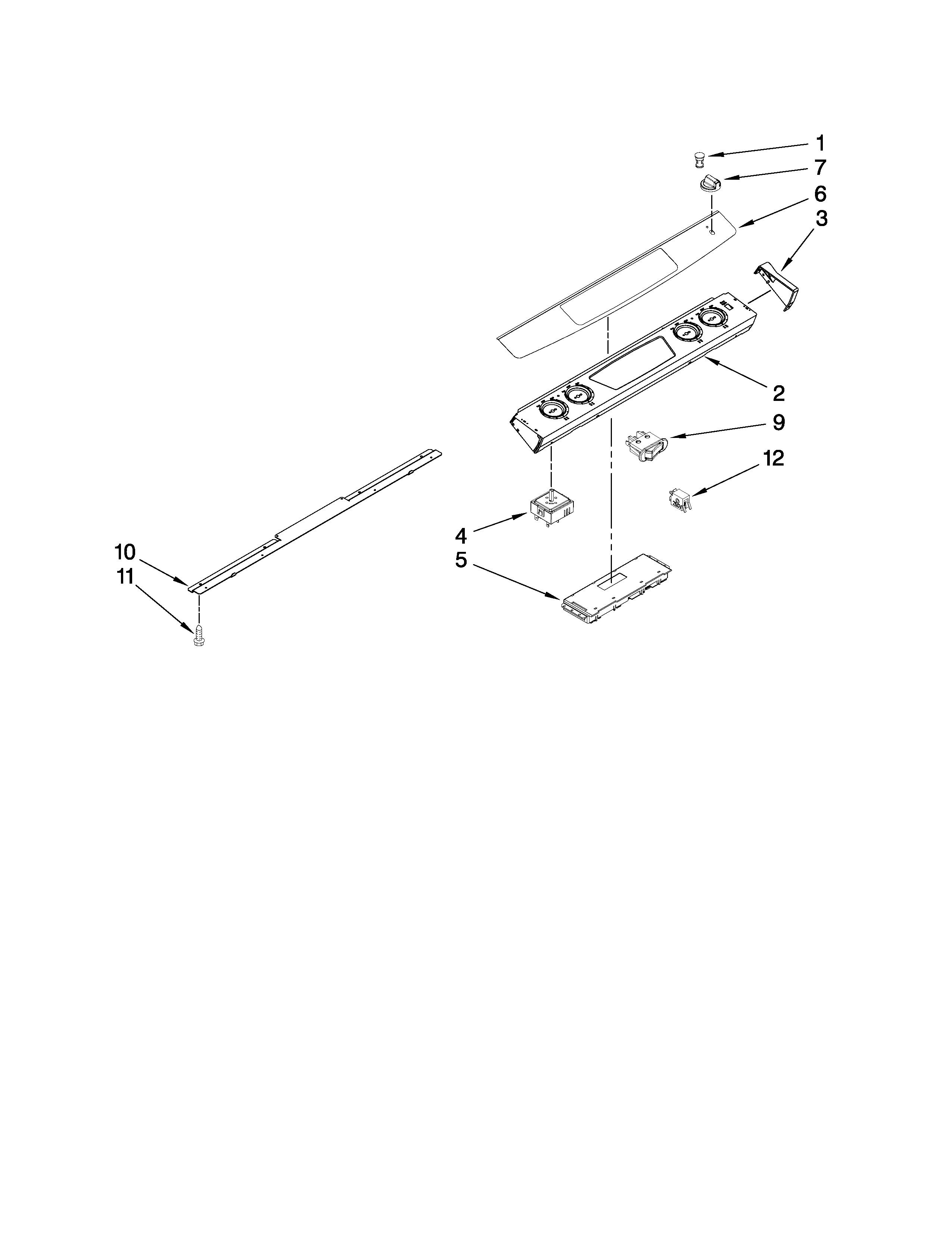Whirlpool WDE150LVT01C control panel parts diagram