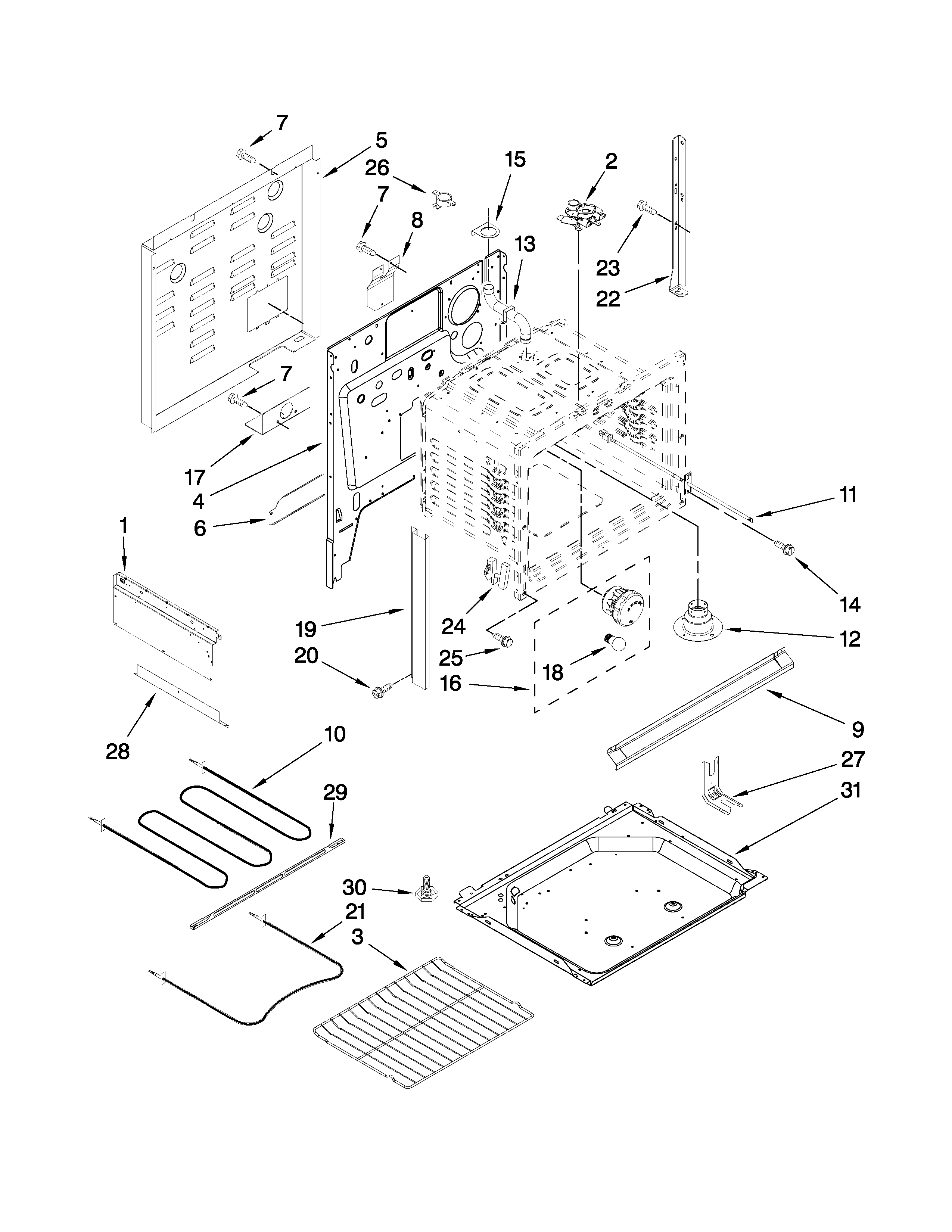 Whirlpool WDE150LVT01C chassis parts diagram