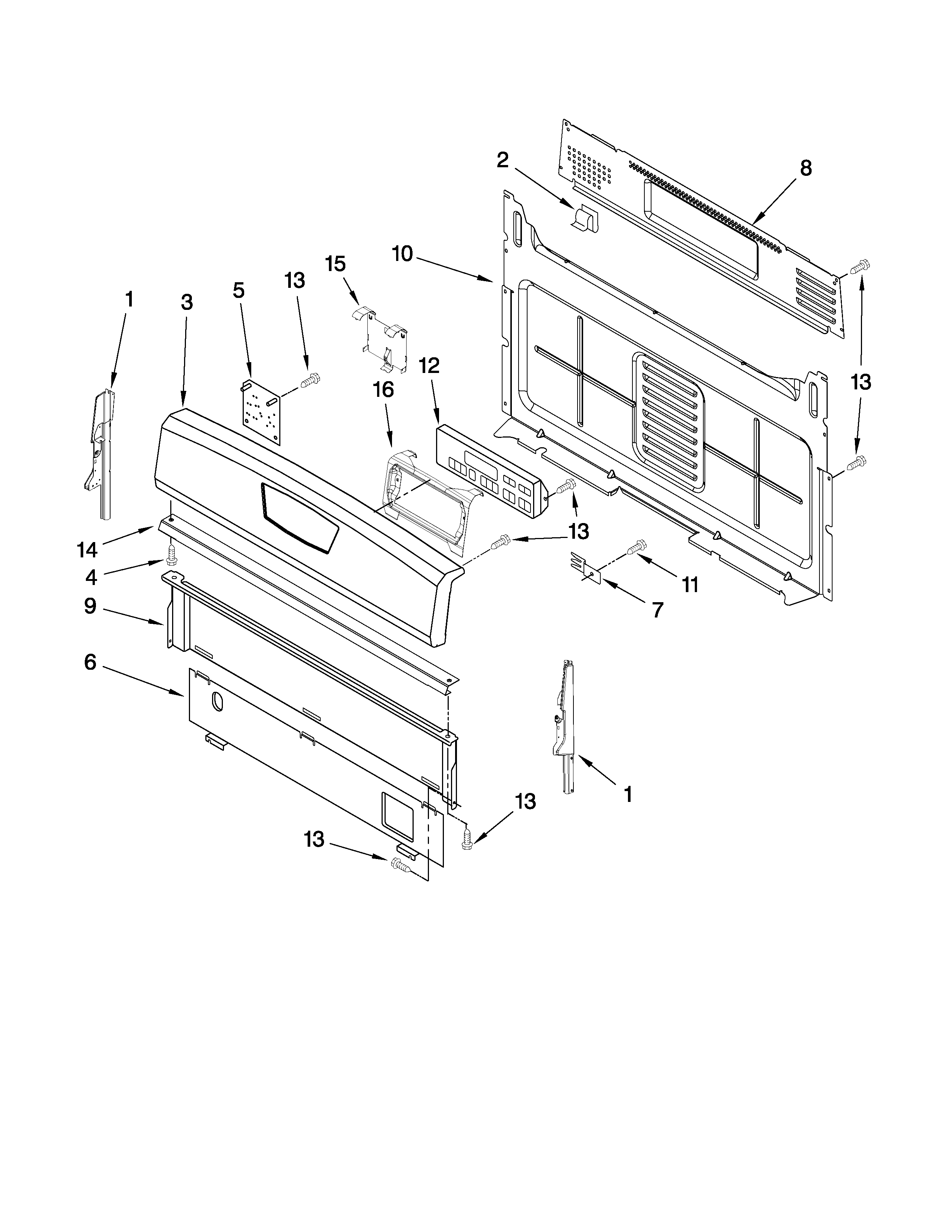 Estate TGS325VT2 control panel parts diagram