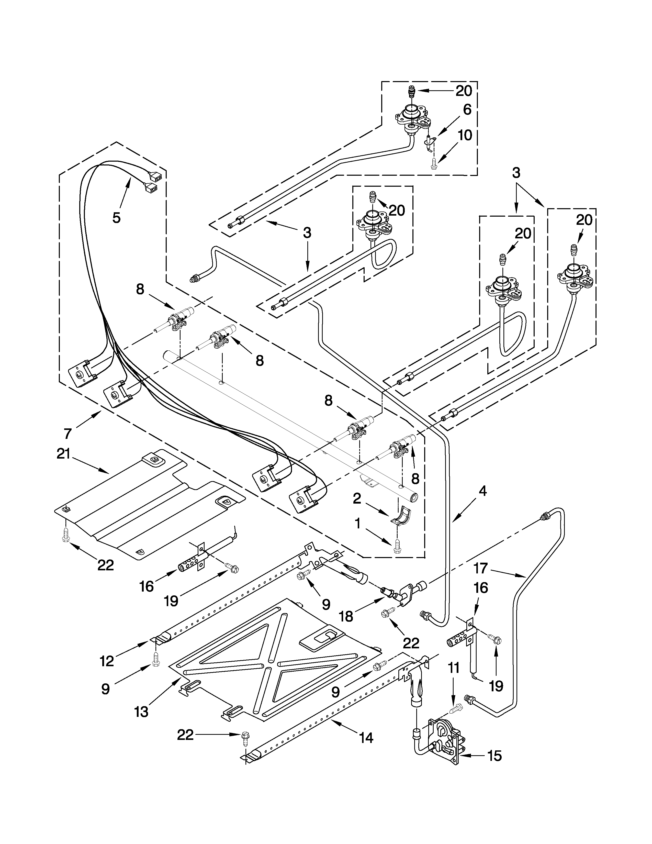 Estate TGS325VT2 manifold parts diagram
