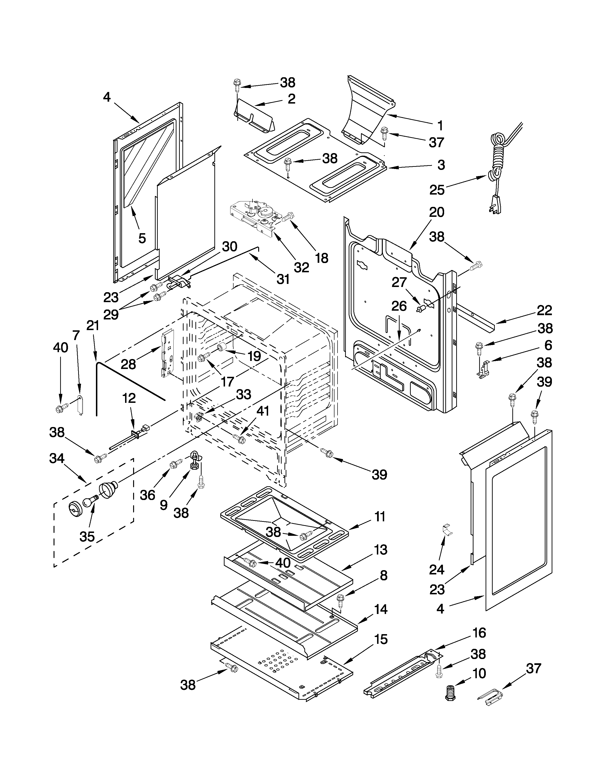 Estate TGS325VT2 chassis parts diagram