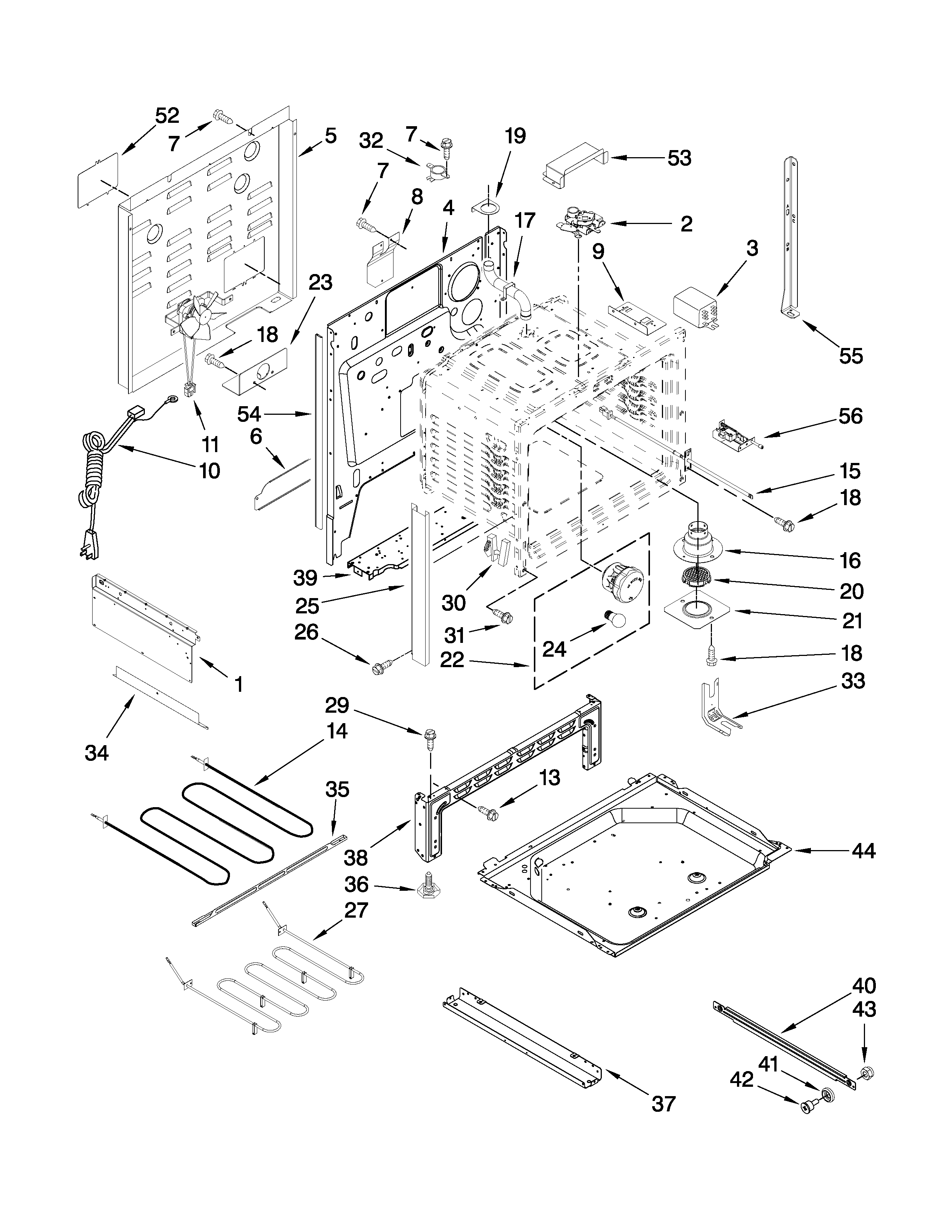 Whirlpool YGY397LXUQ04 chassis parts diagram