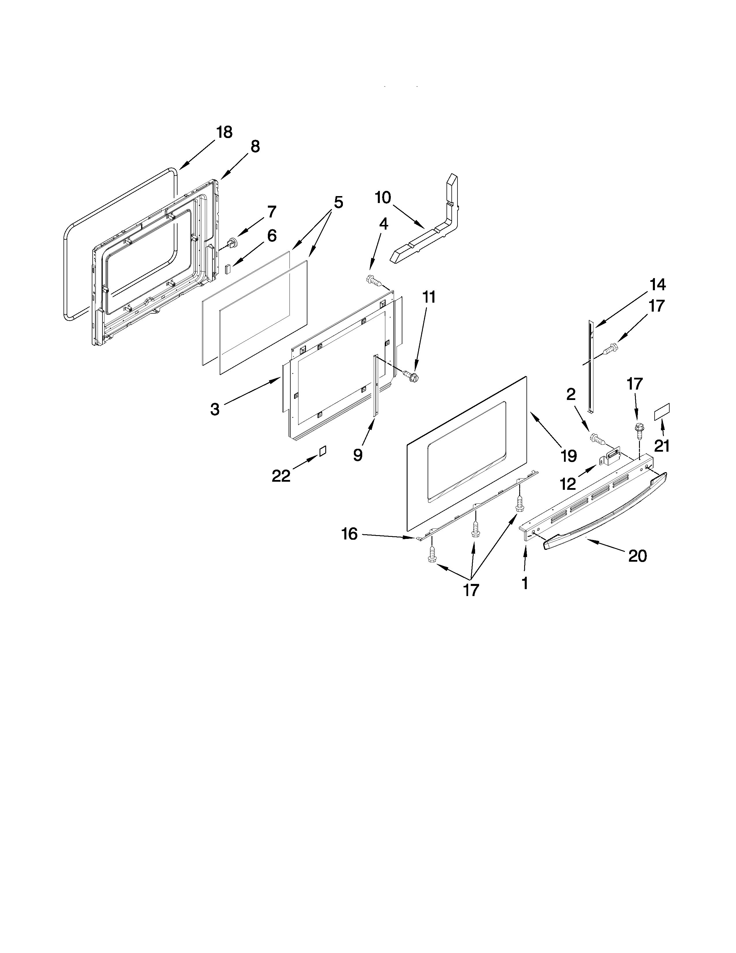 Whirlpool YGY397LXUQ04 door parts diagram