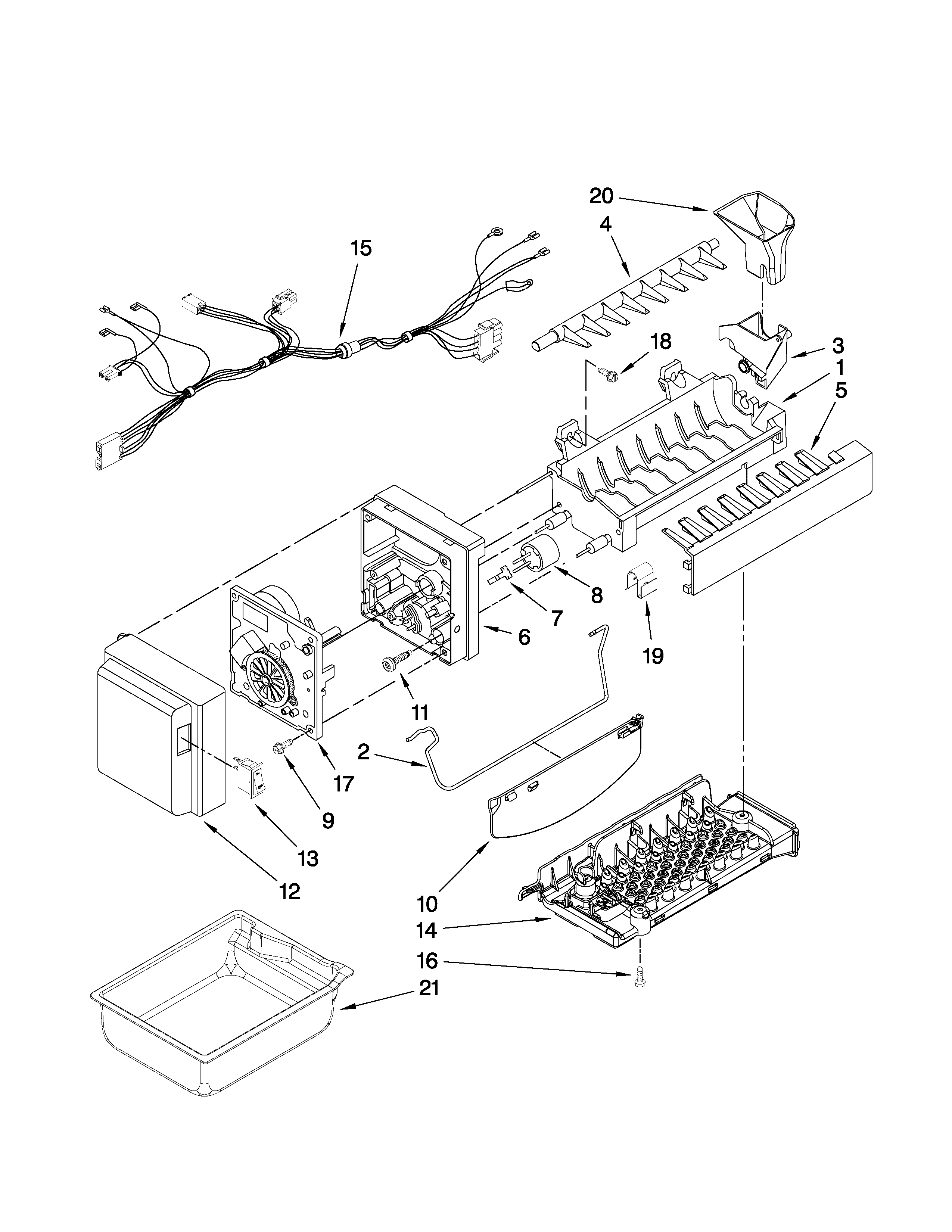 Whirlpool 7GI5FSAXVY3 icemaker parts diagram