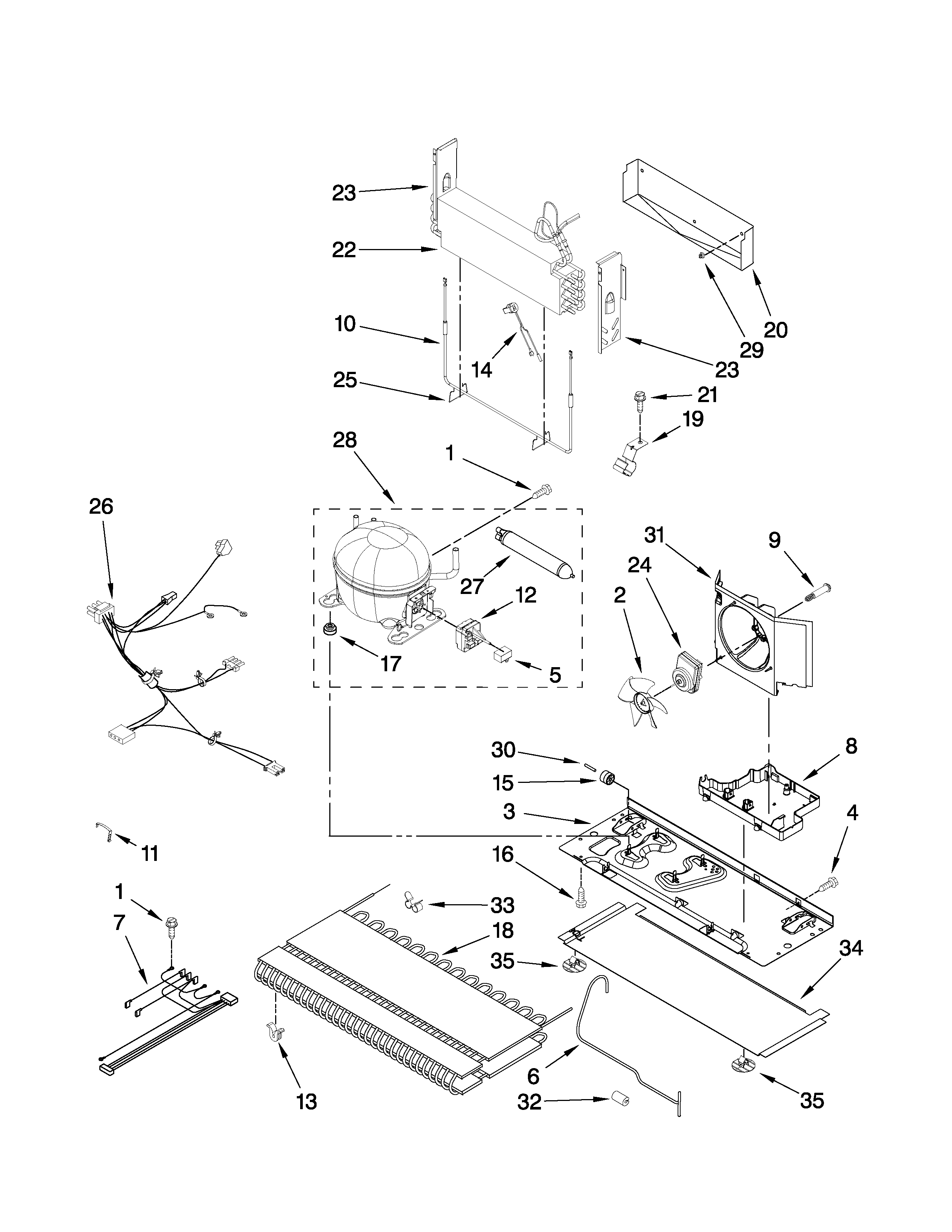 Jenn-Air JFI2089WES1 unit parts diagram
