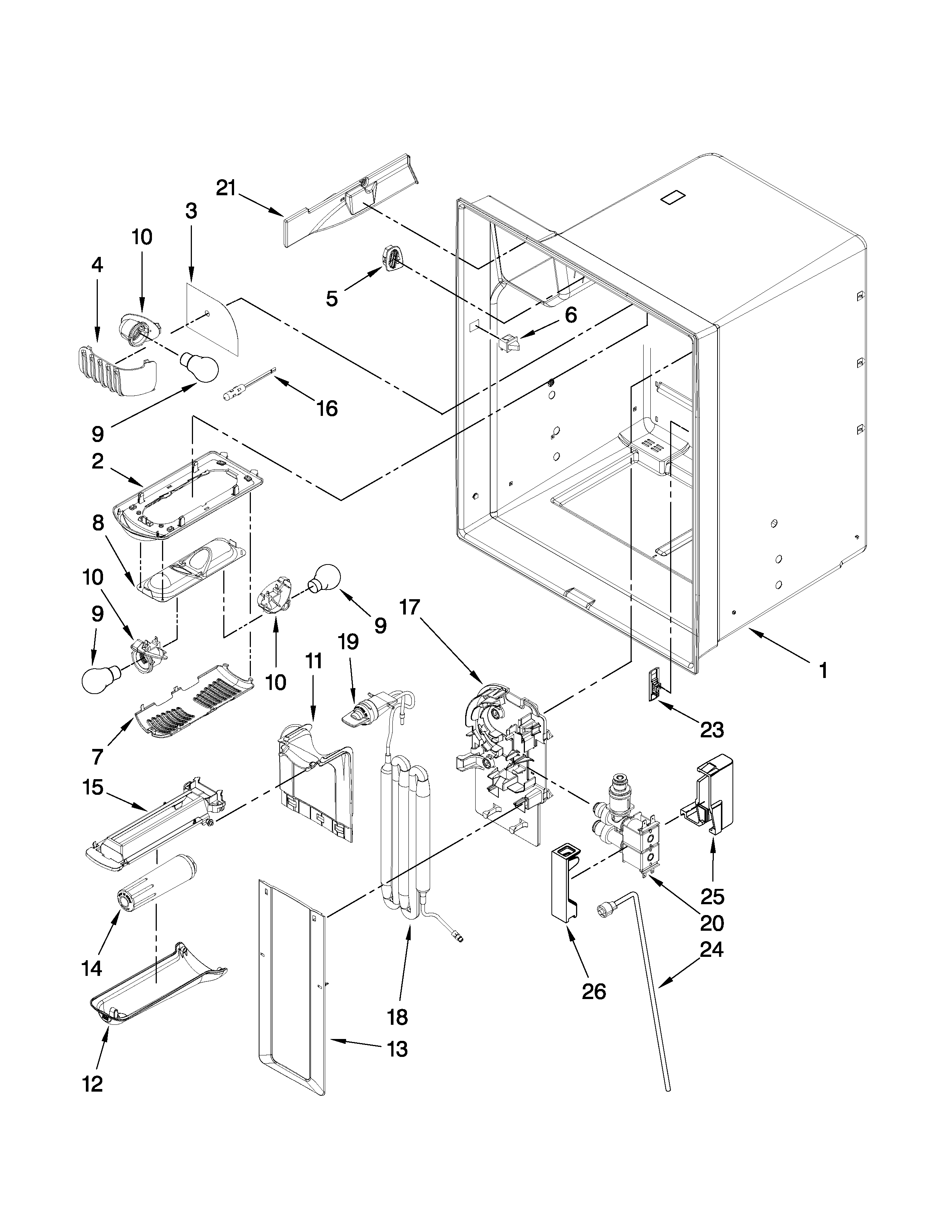 Maytag MFI2569VEM3 refrigerator liner parts diagram
