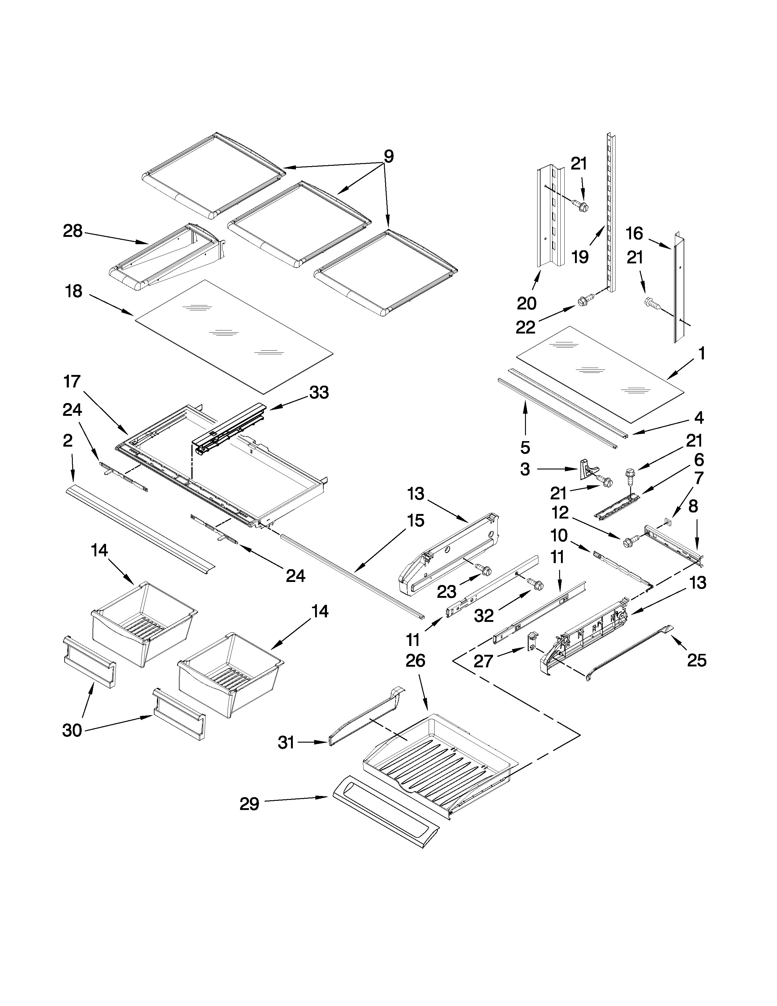 Maytag MFI2569VEM3 shelf parts diagram