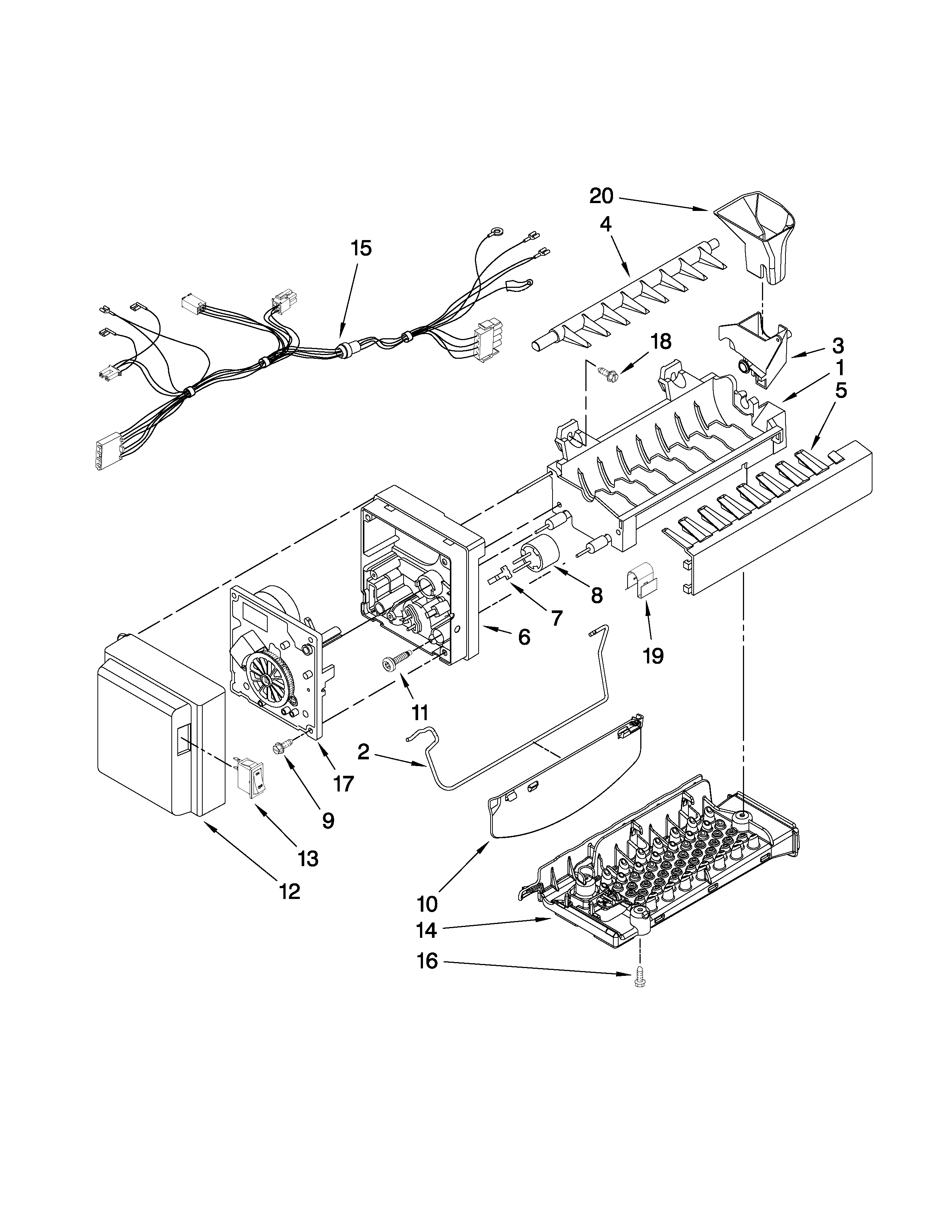Maytag MFI2569VEM3 icemaker parts diagram