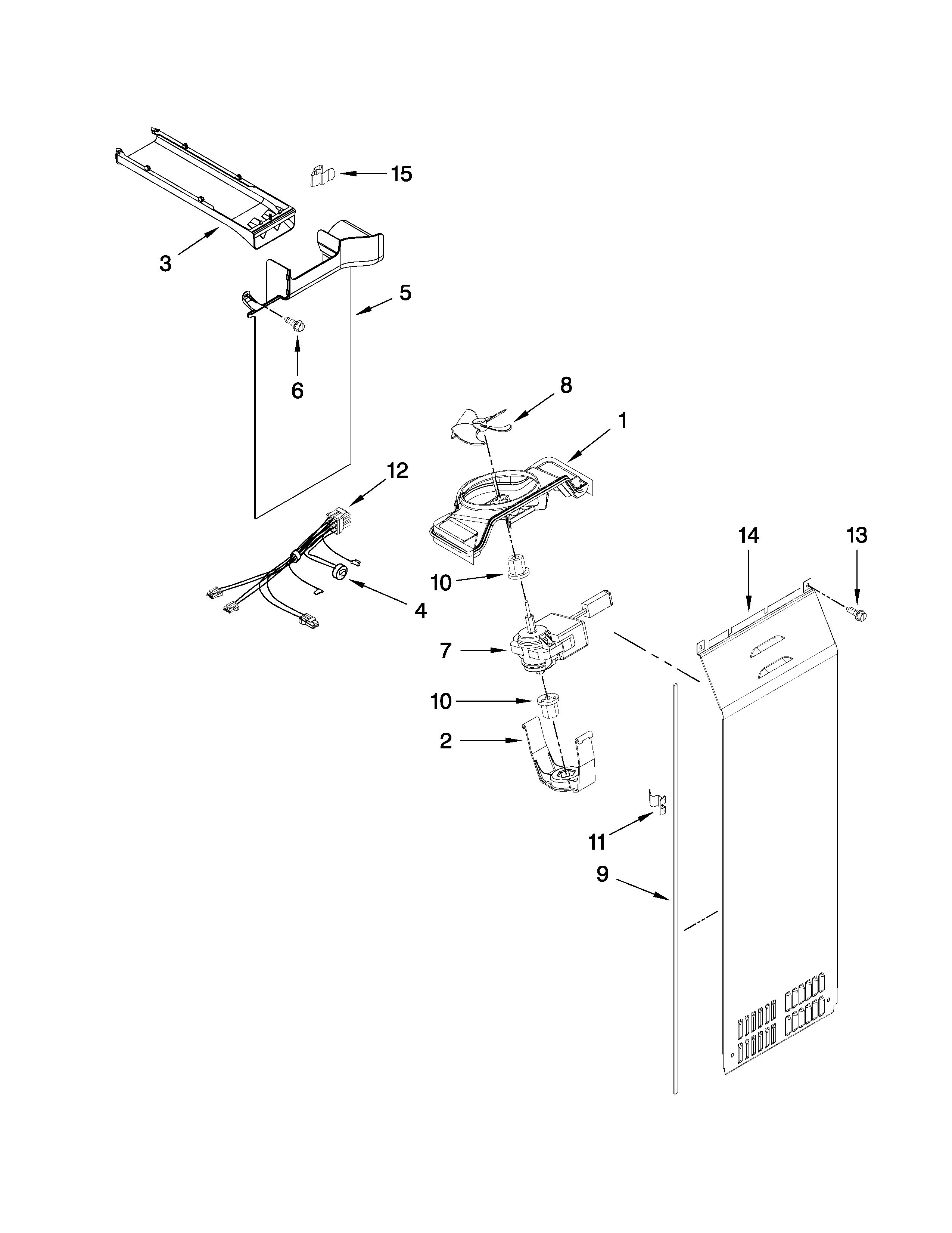 Whirlpool 6WSC20C6XW00 air flow parts diagram