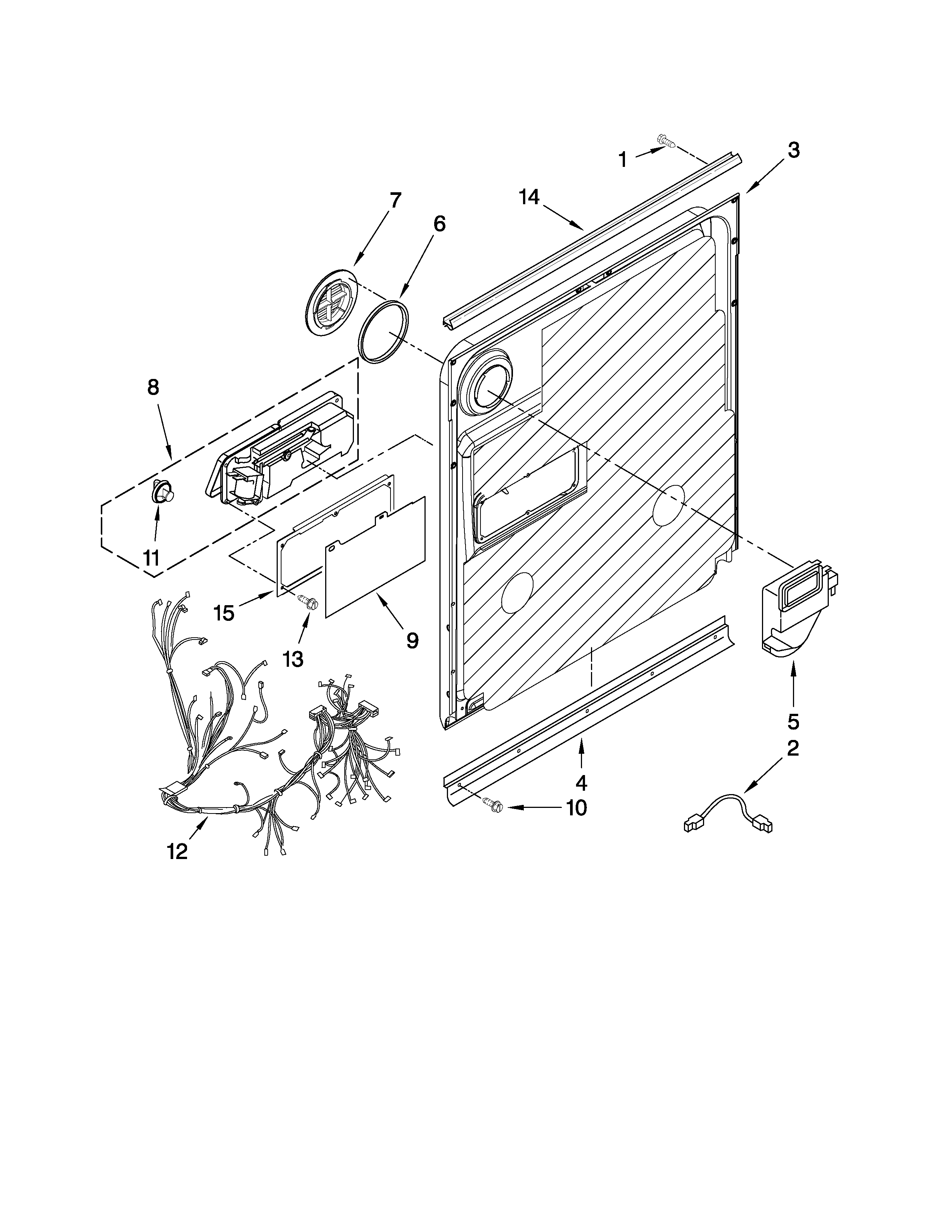 Maytag MDB7759AWB0 door and latch parts diagram