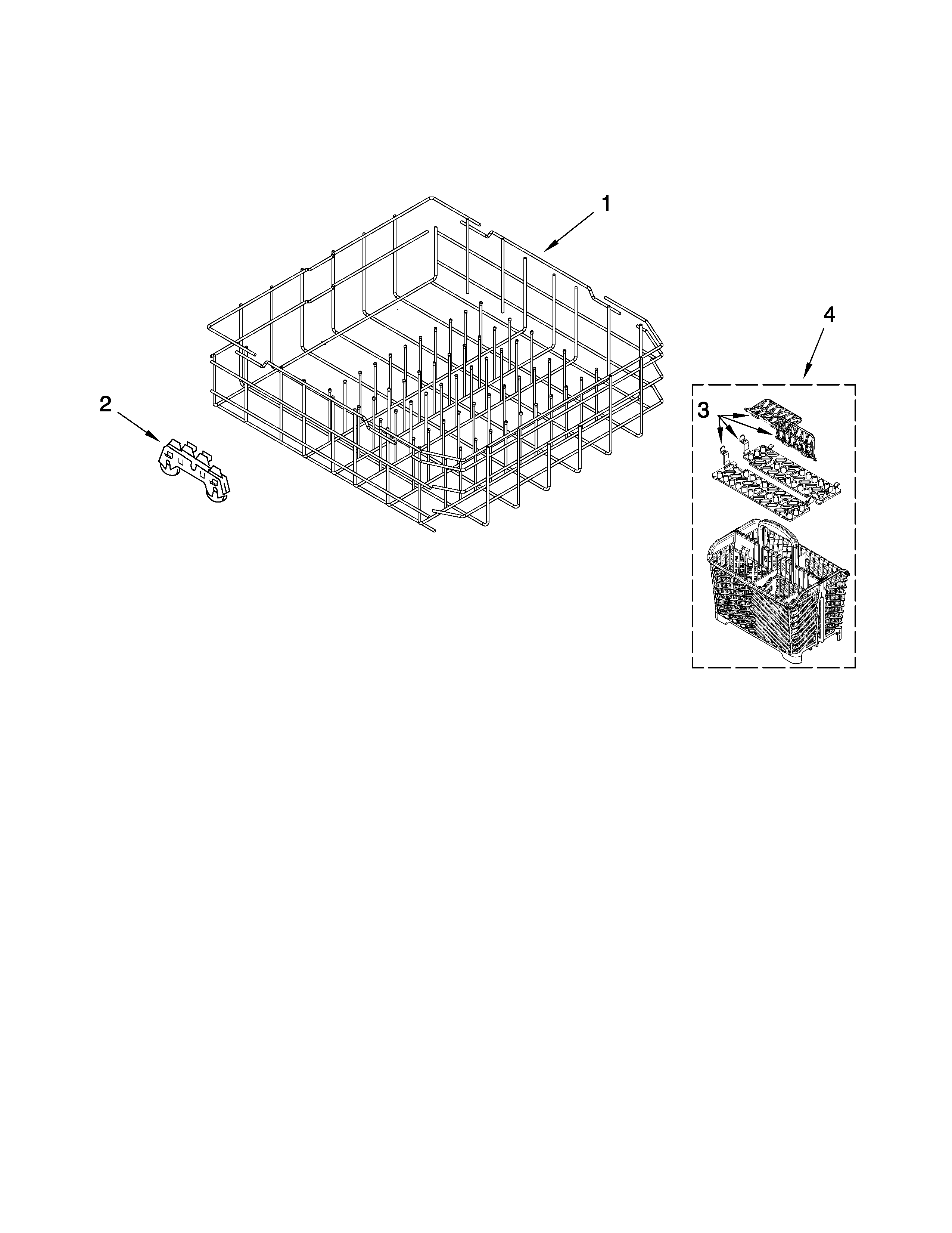 Maytag MDB7759AWB0 lower rack parts diagram