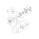 Whirlpool GI6FDRXXB00 motor and ice container parts diagram