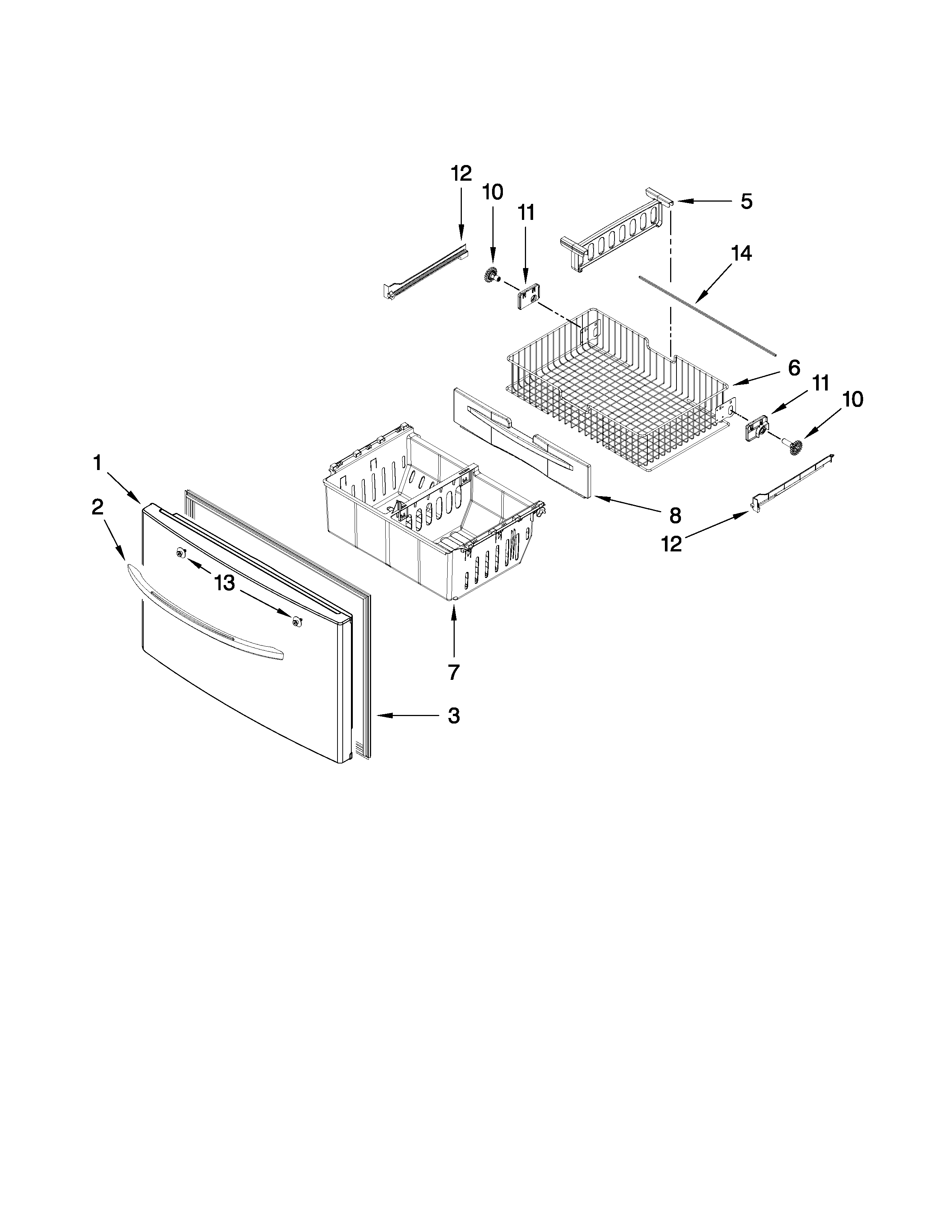 Whirlpool GI6FDRXXB00 freezer door parts diagram