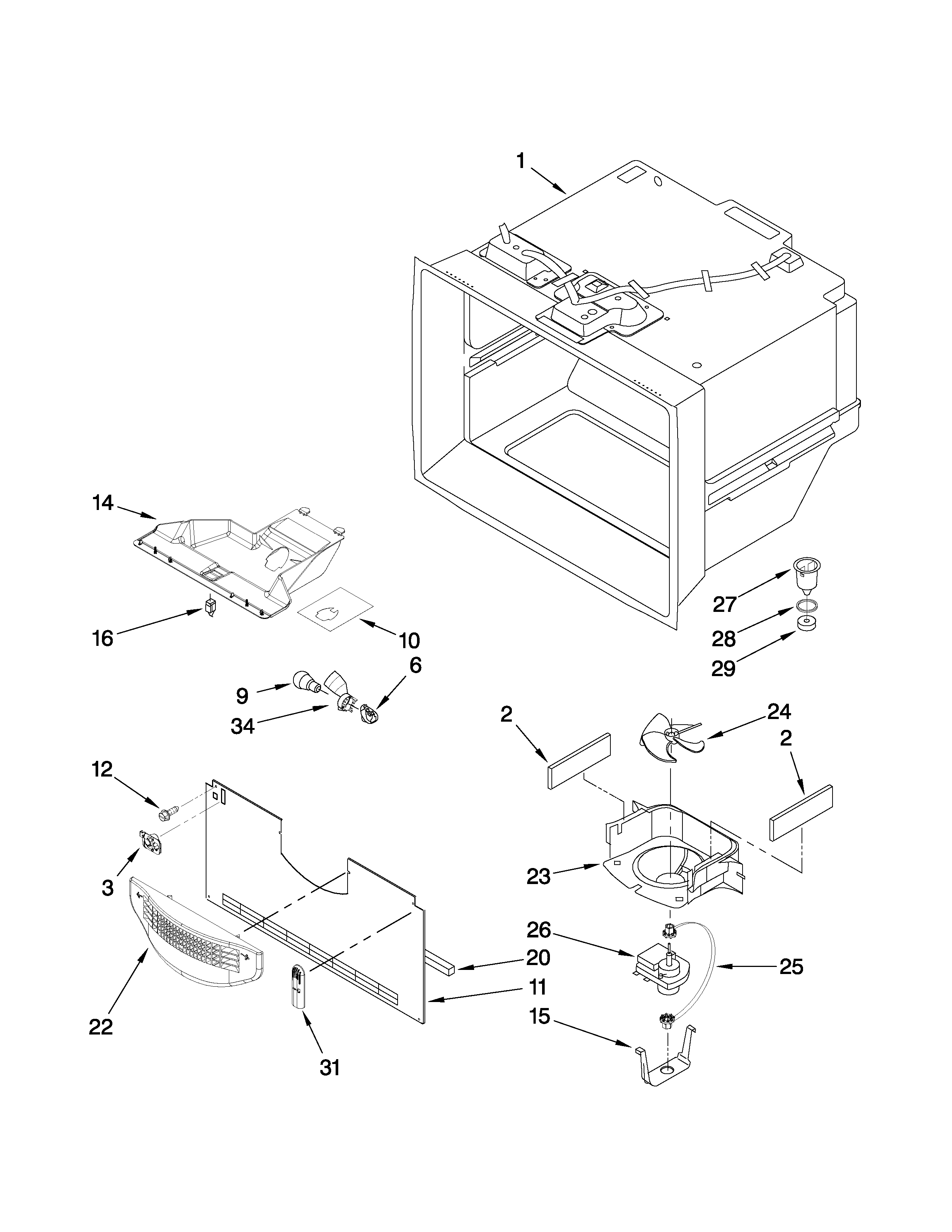 Amana AB2225PEKS8 freezer liner parts diagram