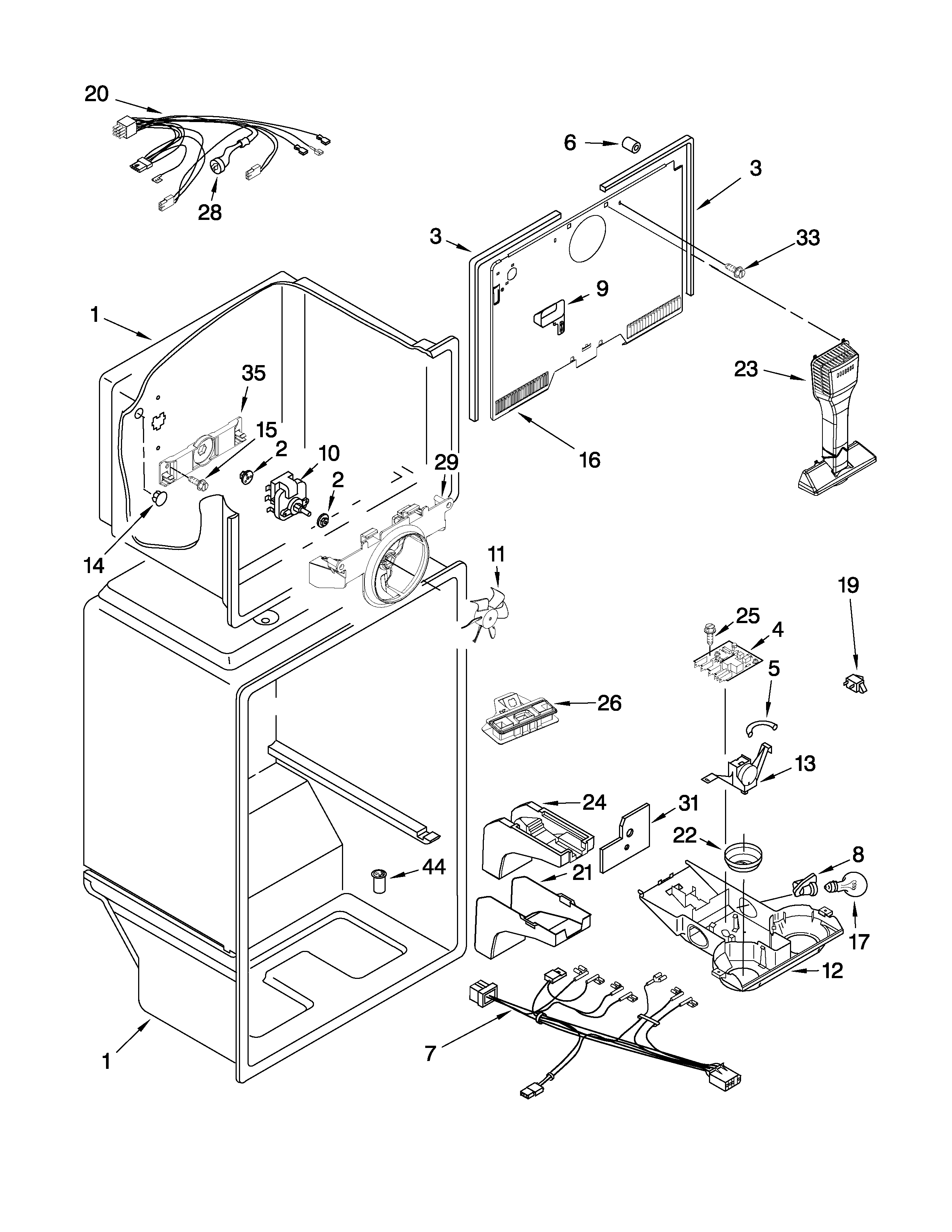 Whirlpool W9TXNMFWT00 liner parts diagram