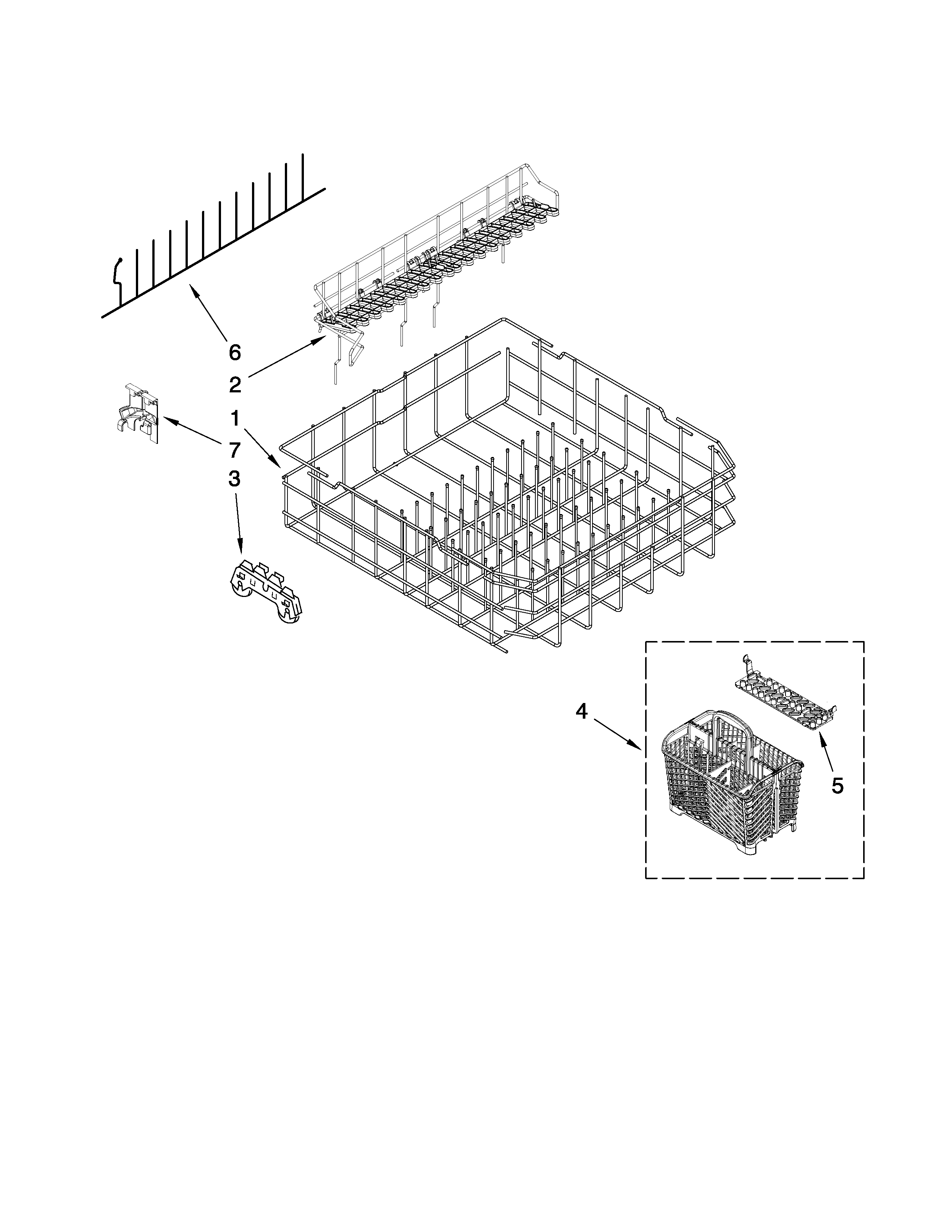 Maytag MDB8959AWB3 lower rack parts diagram
