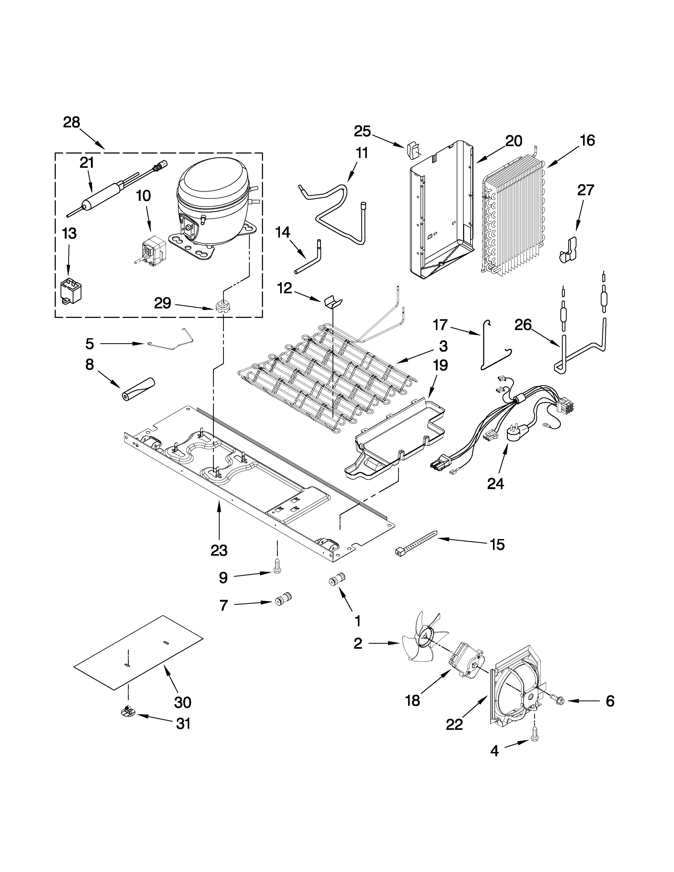 Whirlpool GSF26C5EXA00 unit parts diagram